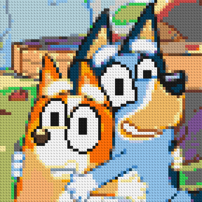 Bluey & Bingo Pixel Art - Brick Art Mosaic Kit 3x3 large