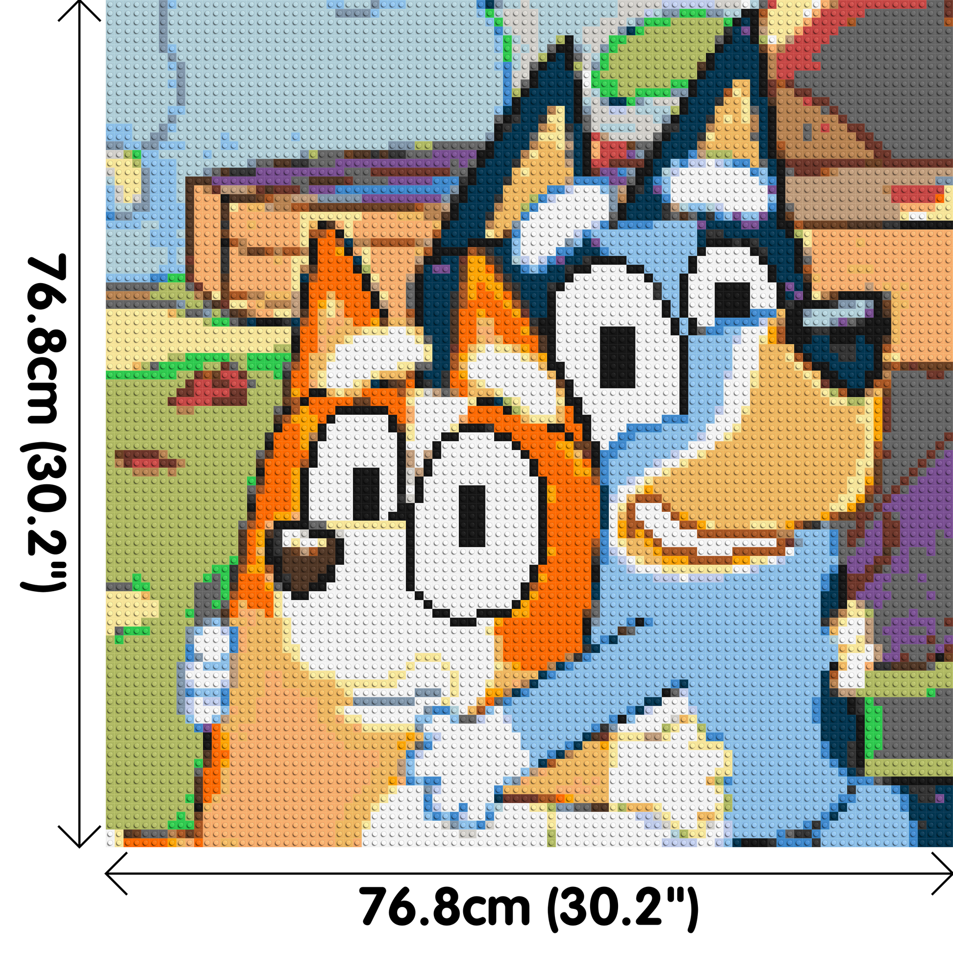 Bluey & Bingo Pixel Art - Brick Art Mosaic Kit 4x4 dimensions