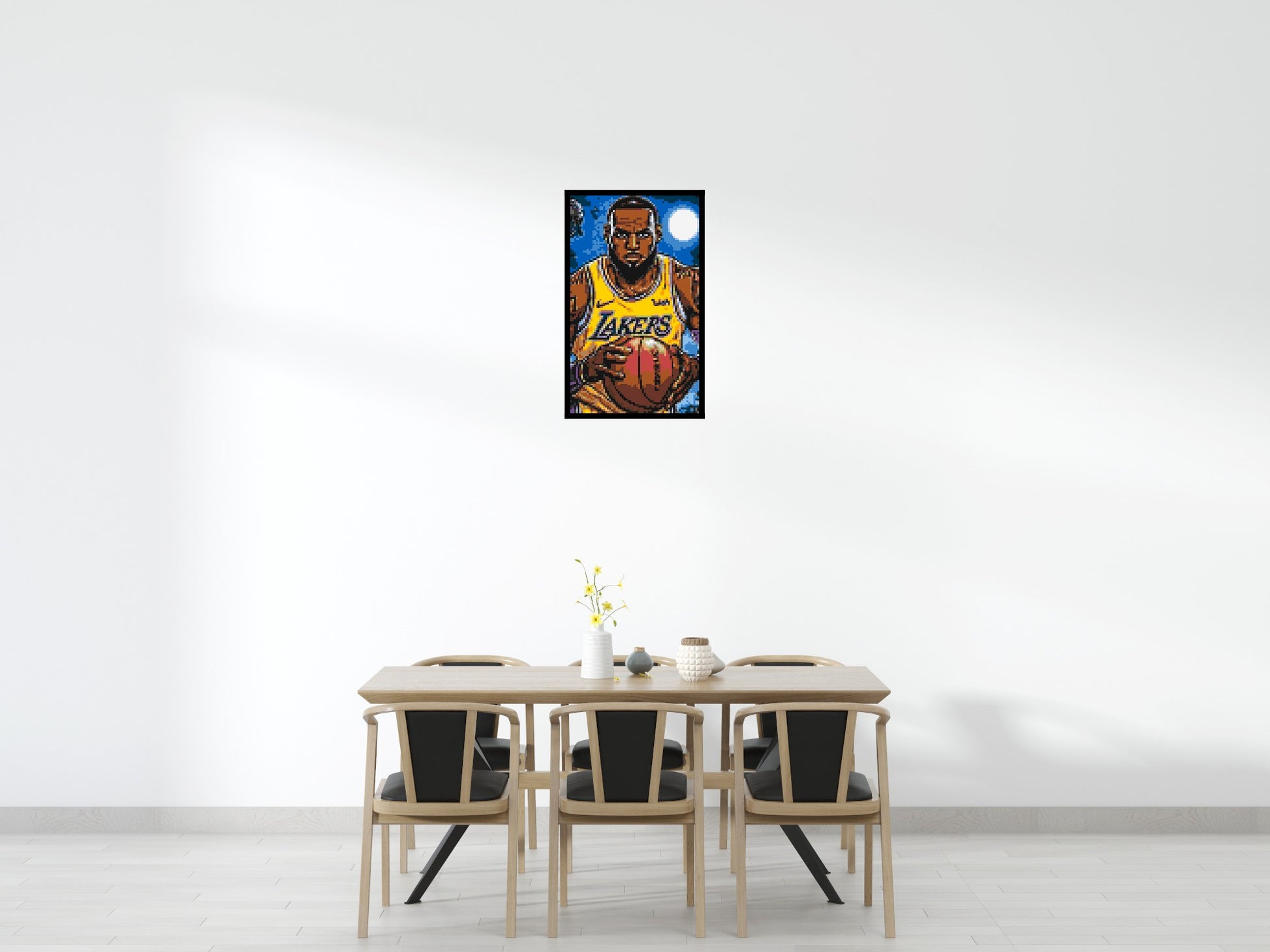 LeBron James Pop Art - Brick Art Mosaic Kit 3x5 scene with frame