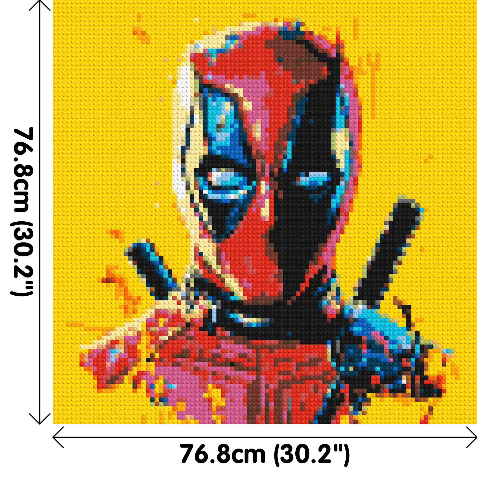 Deadpool Pixel Art - Brick Art Mosaic Kit 4x4 dimensions