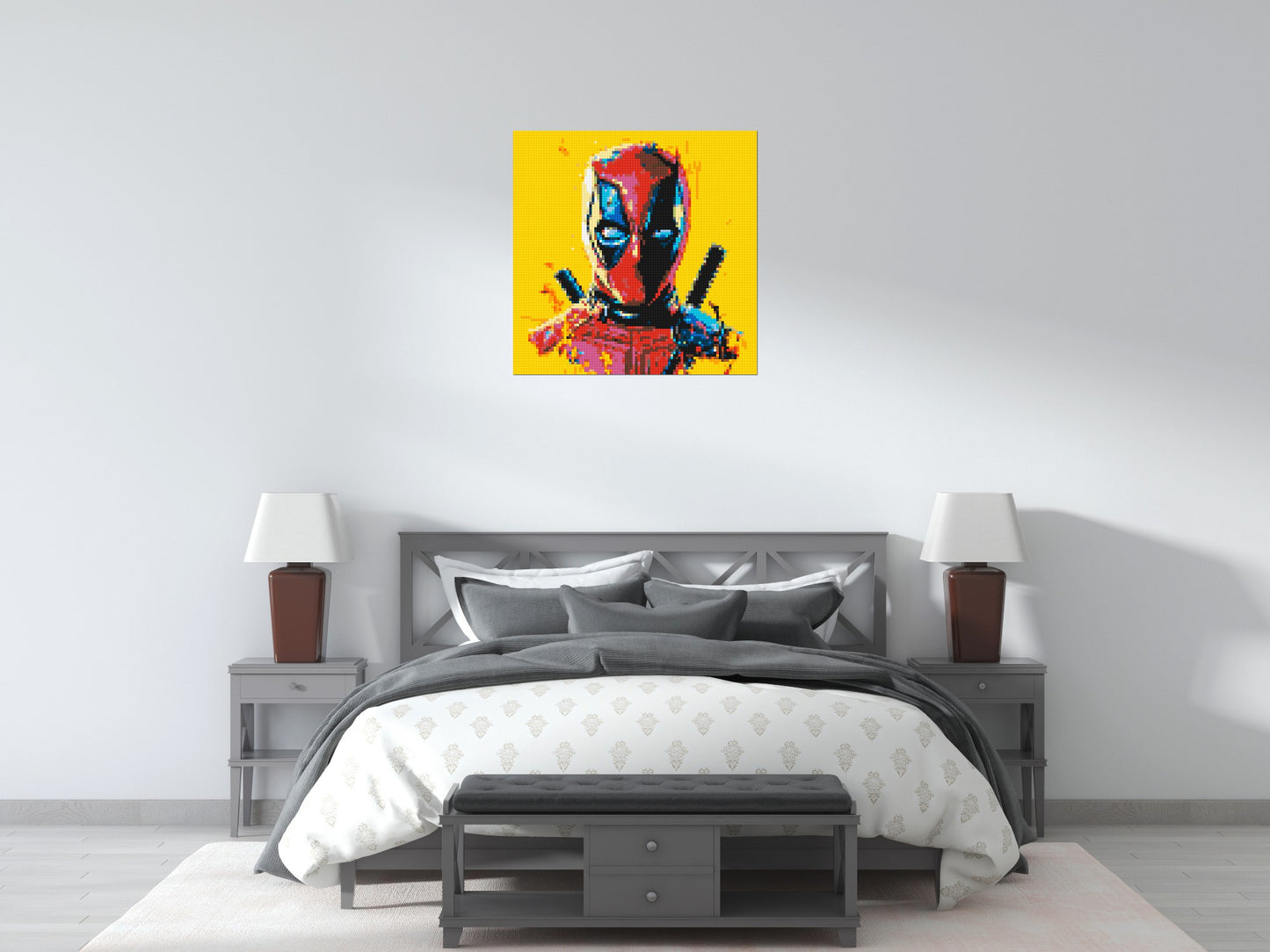 Deadpool Pixel Art - Brick Art Mosaic Kit 4x4 large