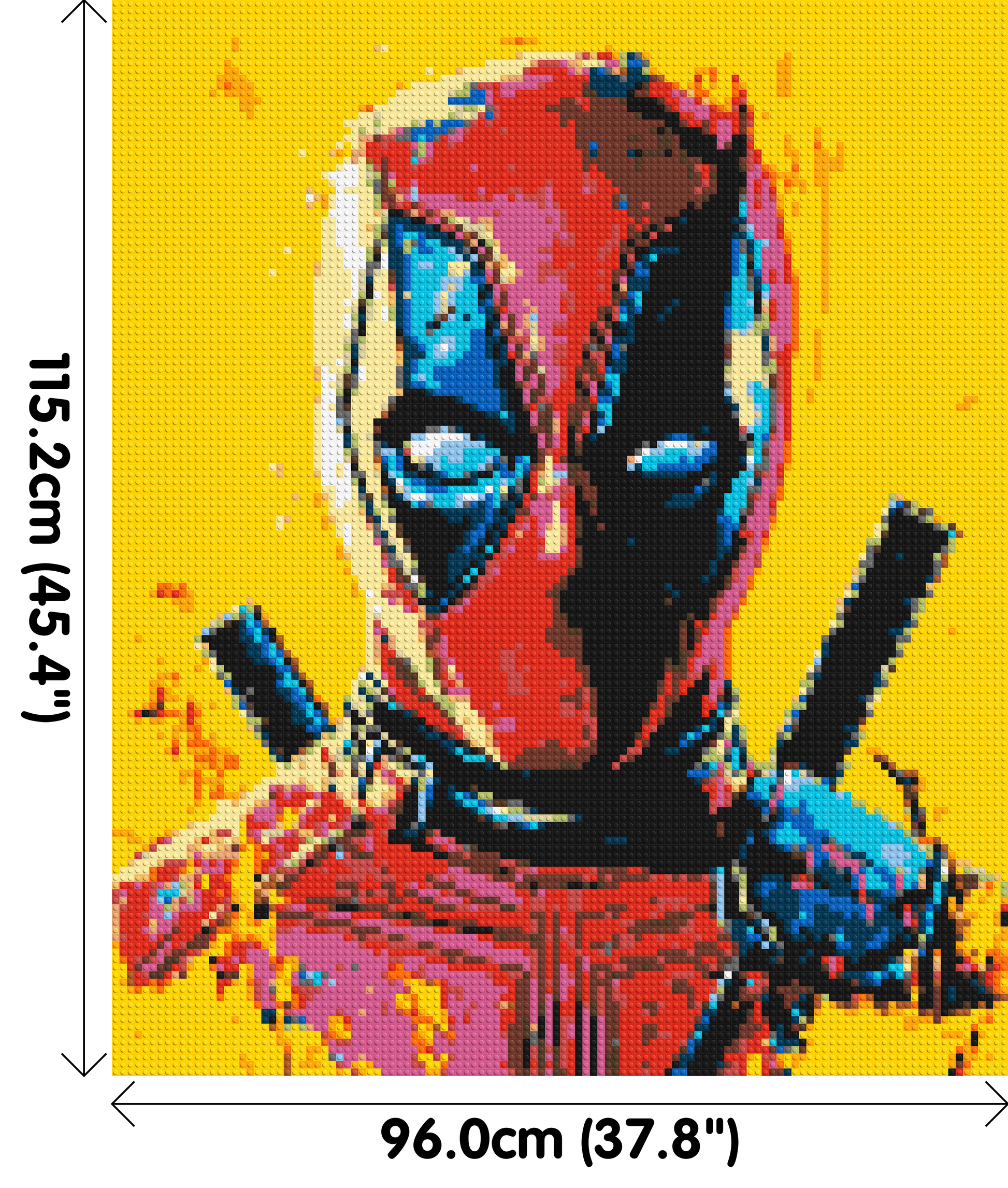 Deadpool Pixel Art - Brick Art Mosaic Kit 5x6 dimensions
