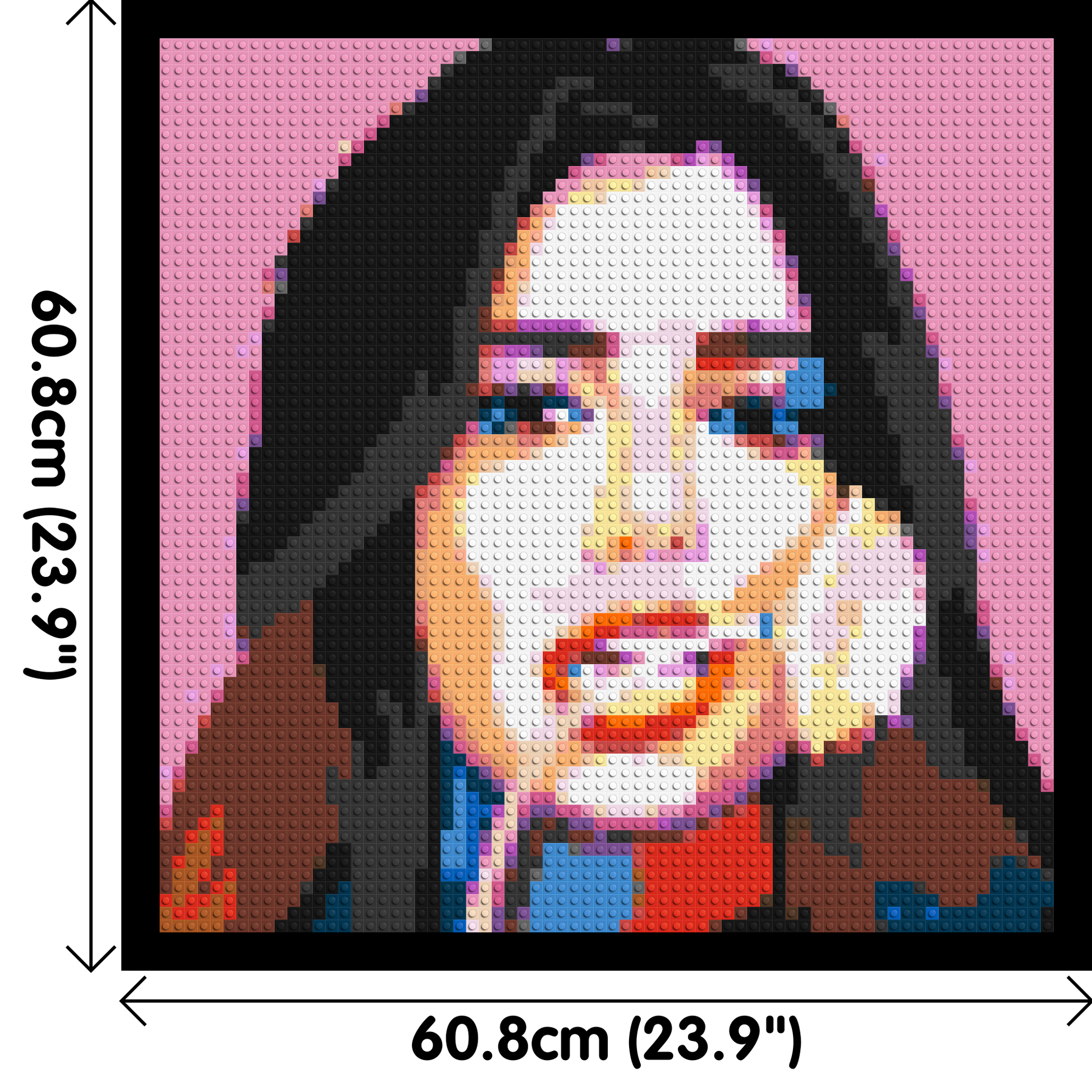 Dua Lipa #3 - Brick Art Mosaic Kit 3x3 dimensions with frame