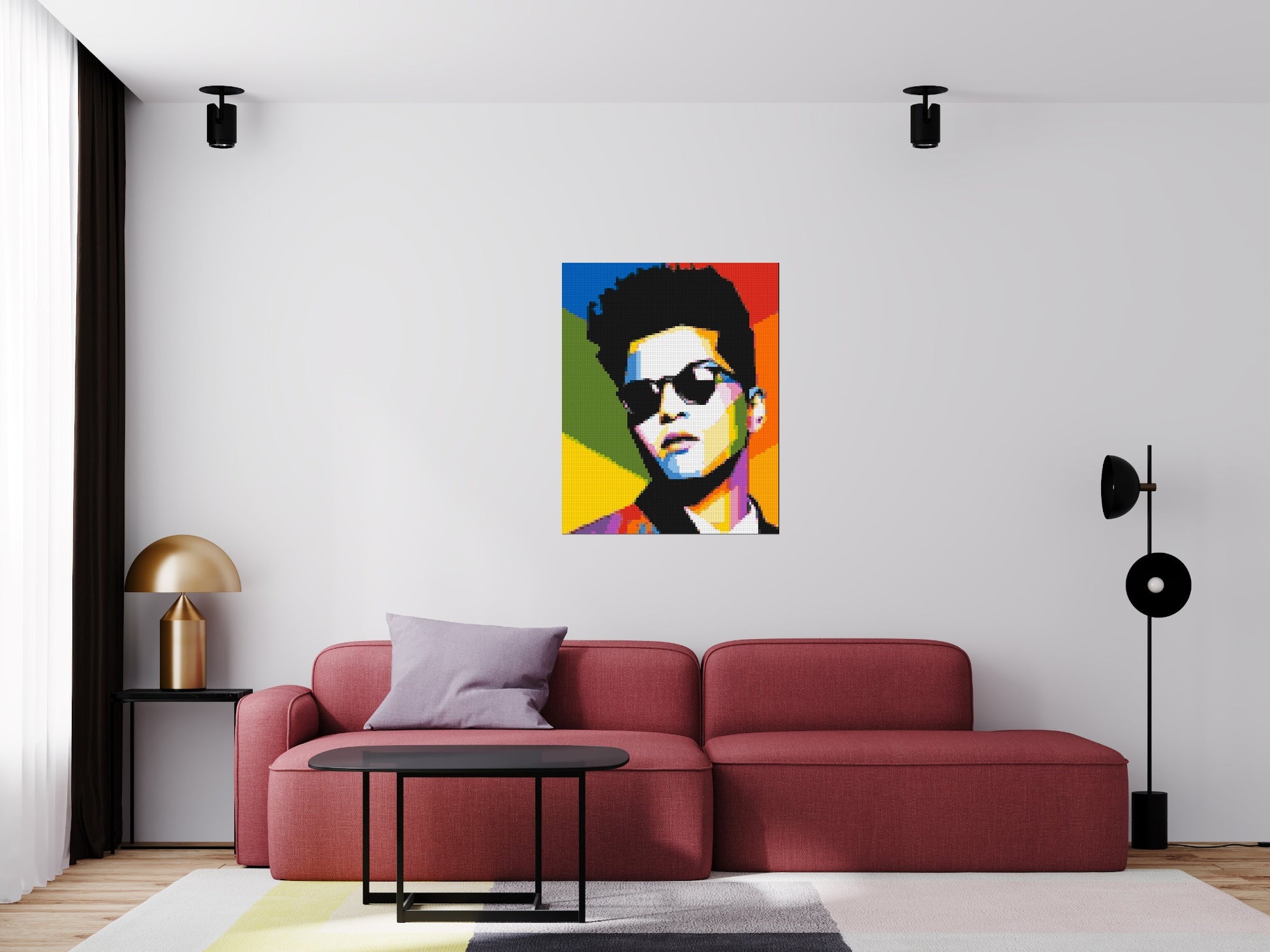 Bruno Mars - Brick Art Mosaic Kit 4x5 scene