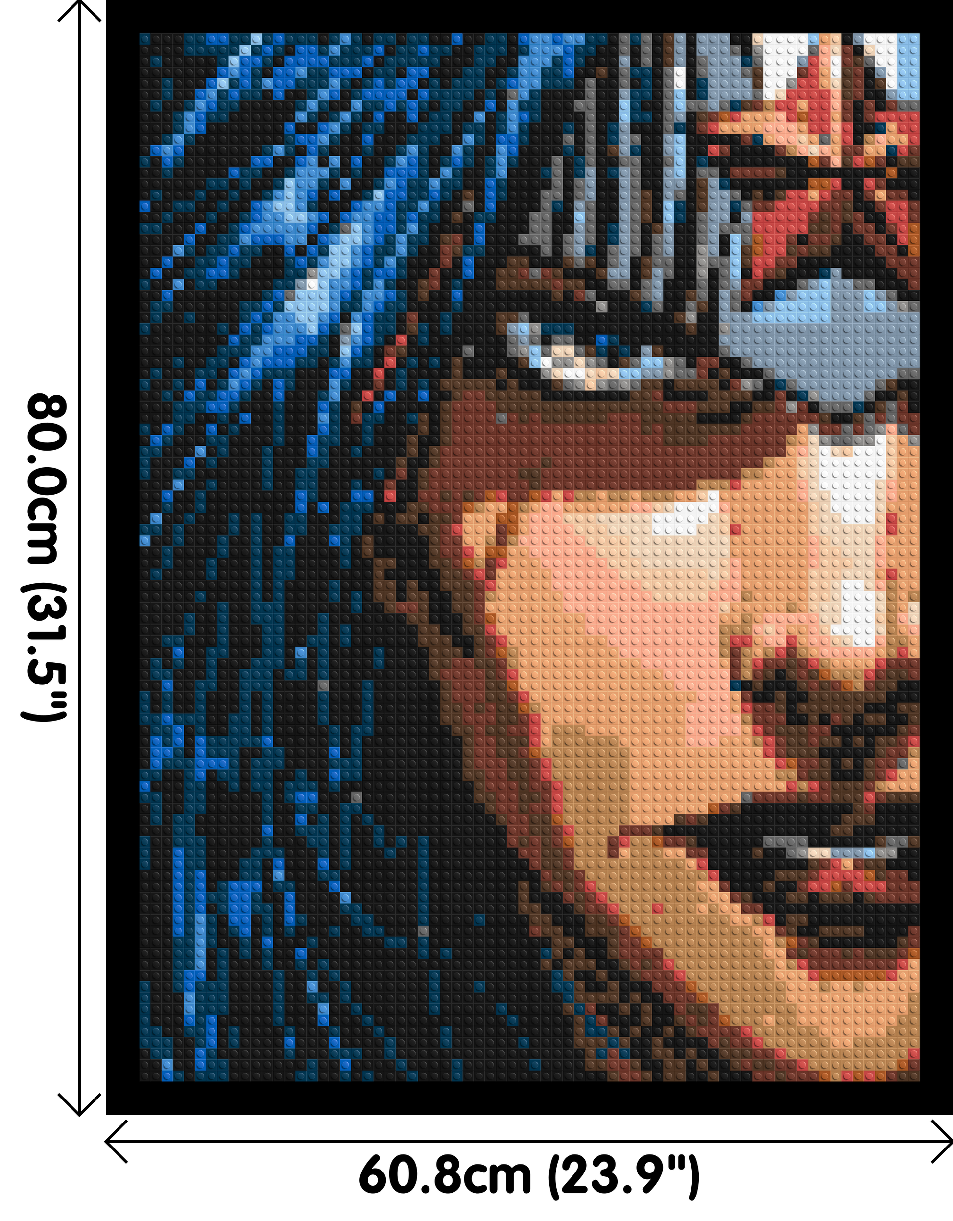 Wonder Woman - Brick Art Mosaic Kit 3x4 dimensions with frame