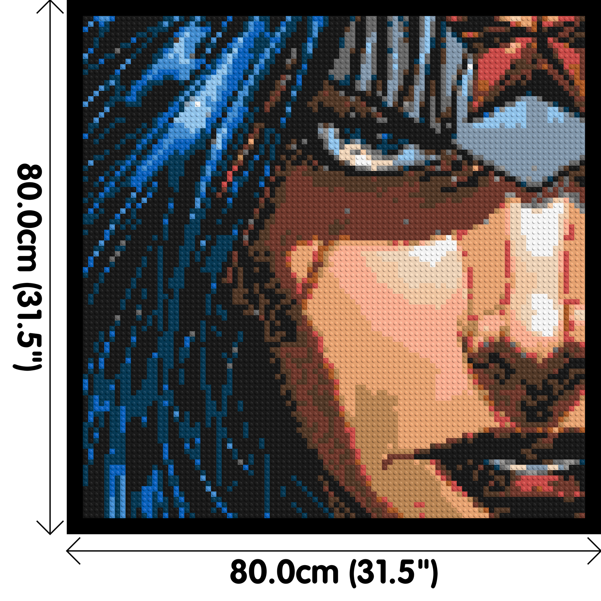 Wonder Woman - Brick Art Mosaic Kit 4x4 dimensions with frame