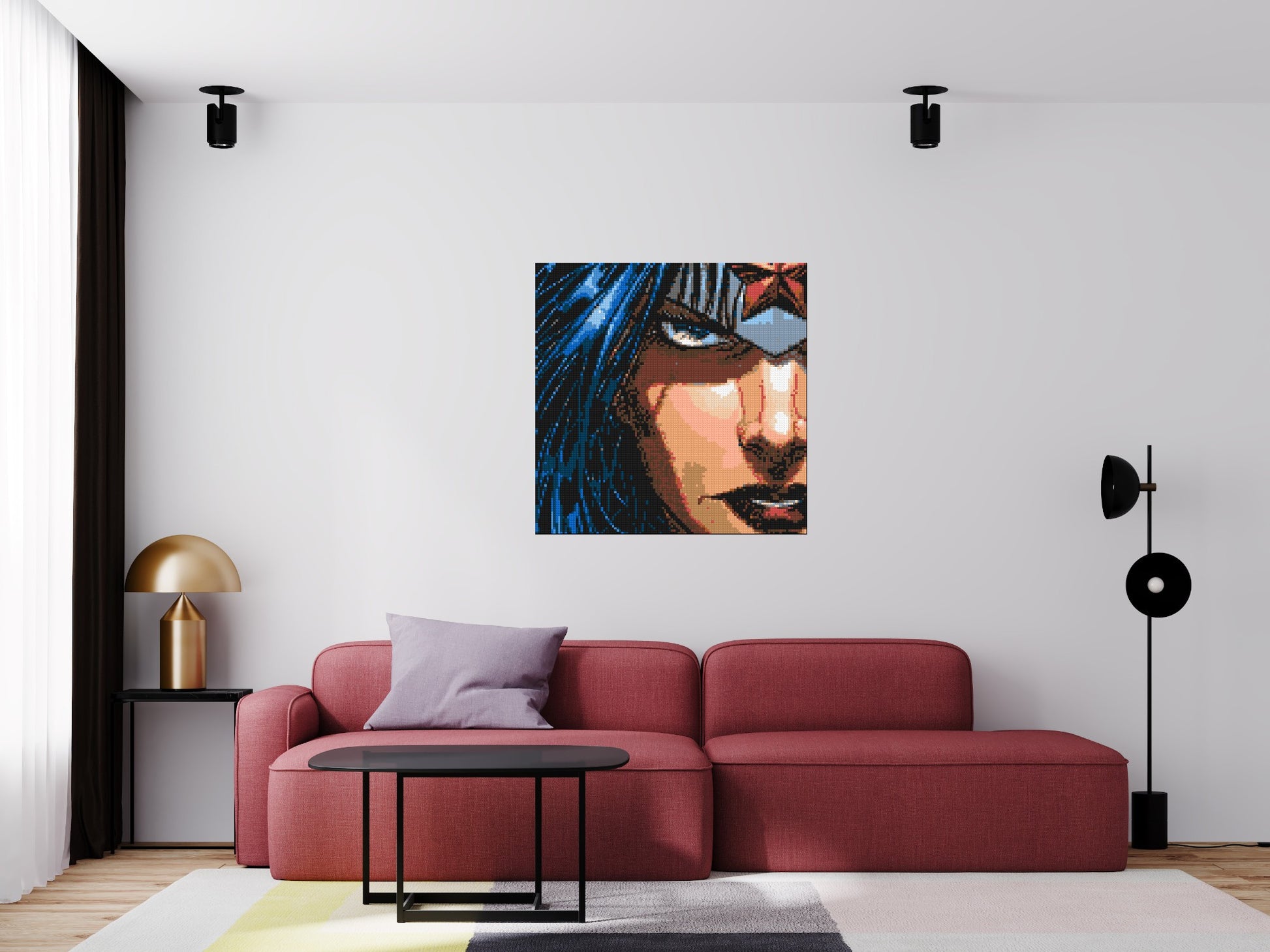 Wonder Woman - Brick Art Mosaic Kit 5x5 scene