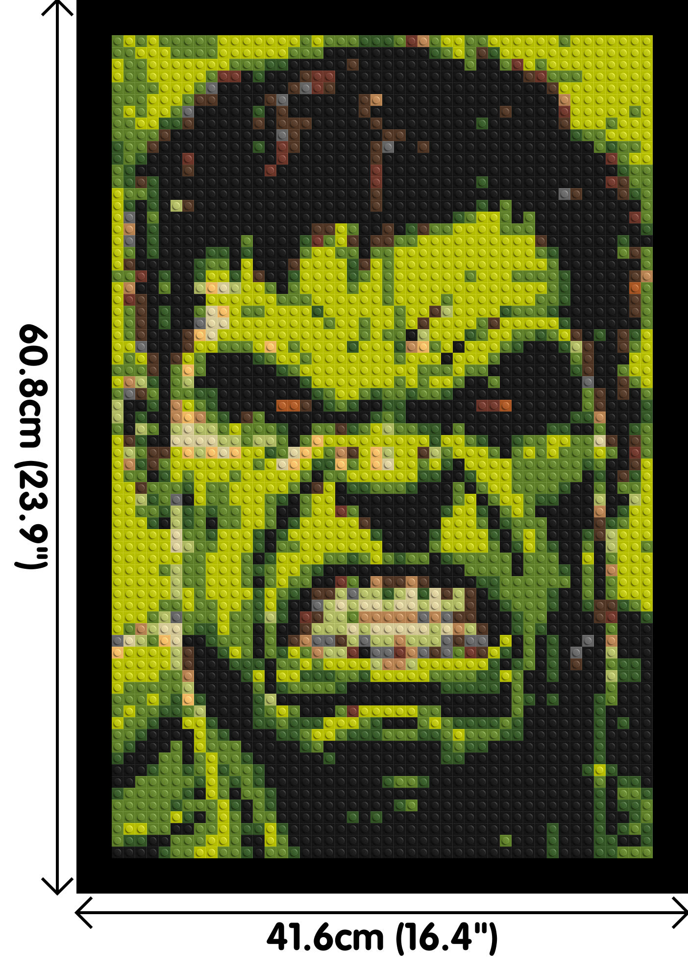 The Hulk - Brick Art Mosaic Kit 2x3 dimensions with frame
