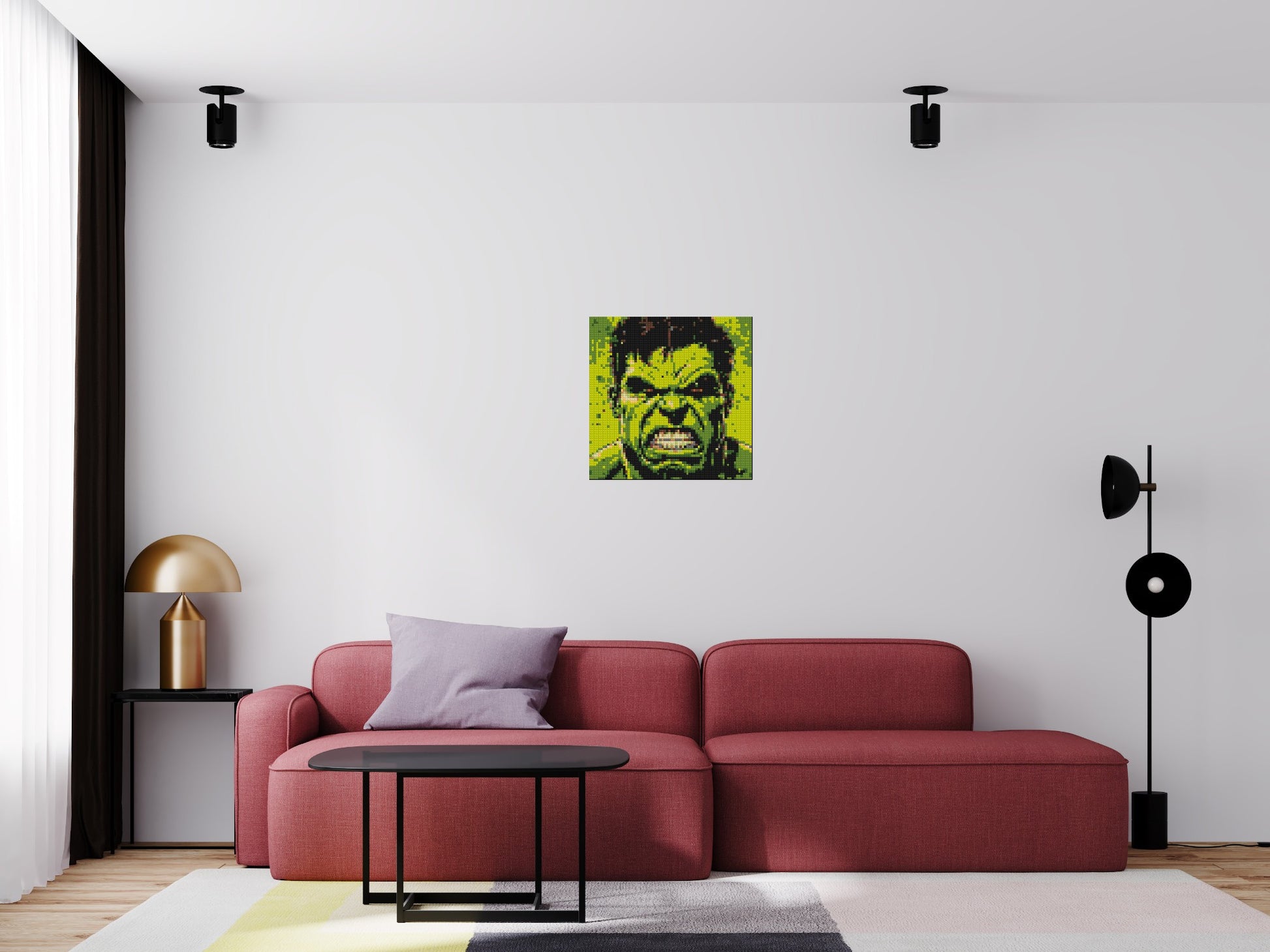 The Hulk - Brick Art Mosaic Kit 3x3 scene