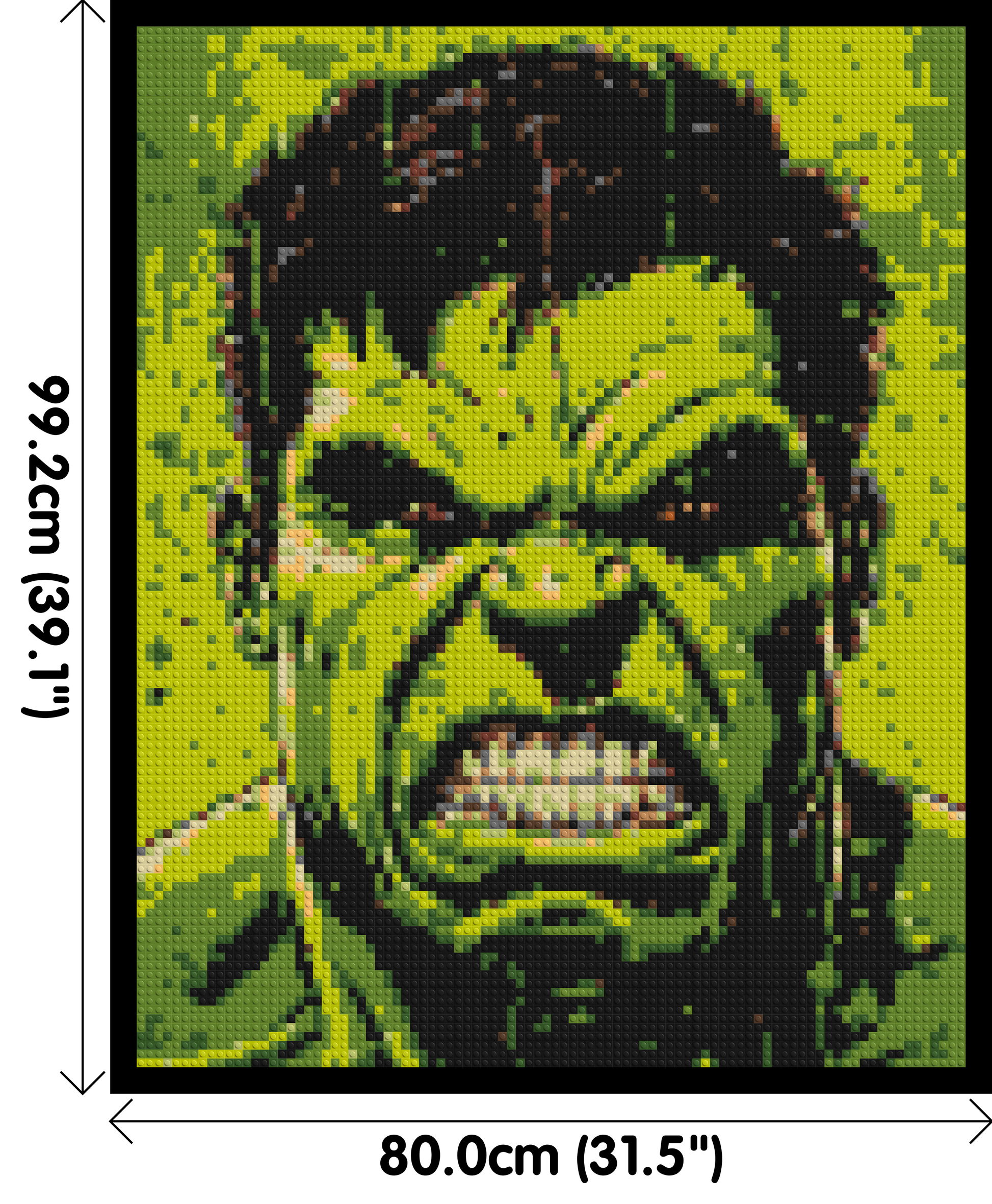 The Hulk - Brick Art Mosaic Kit 4x5 dimensions with frame