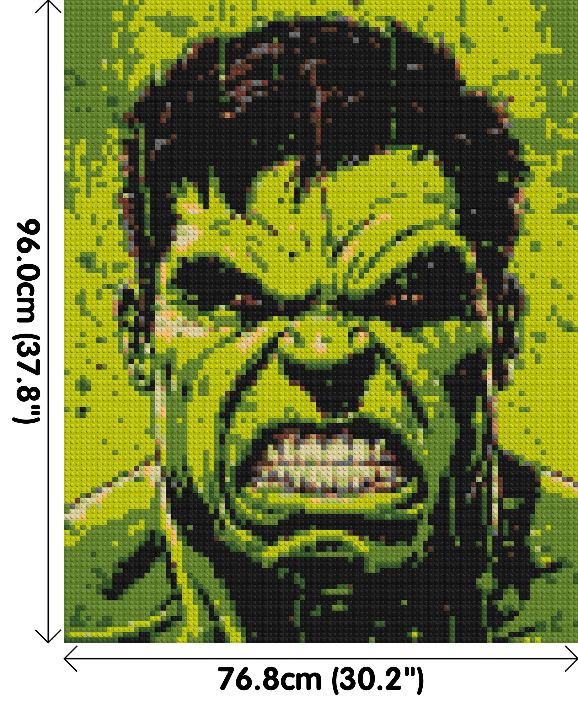 The Hulk - Brick Art Mosaic Kit 4x5 dimensions