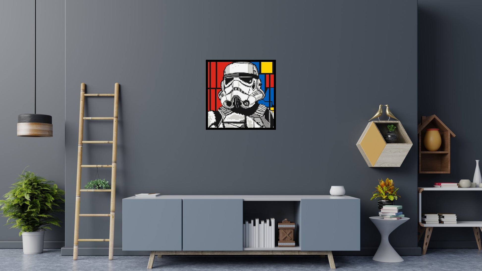 Stormtrooper - Brick Art Mosaic Kit 4x4 scene with frame