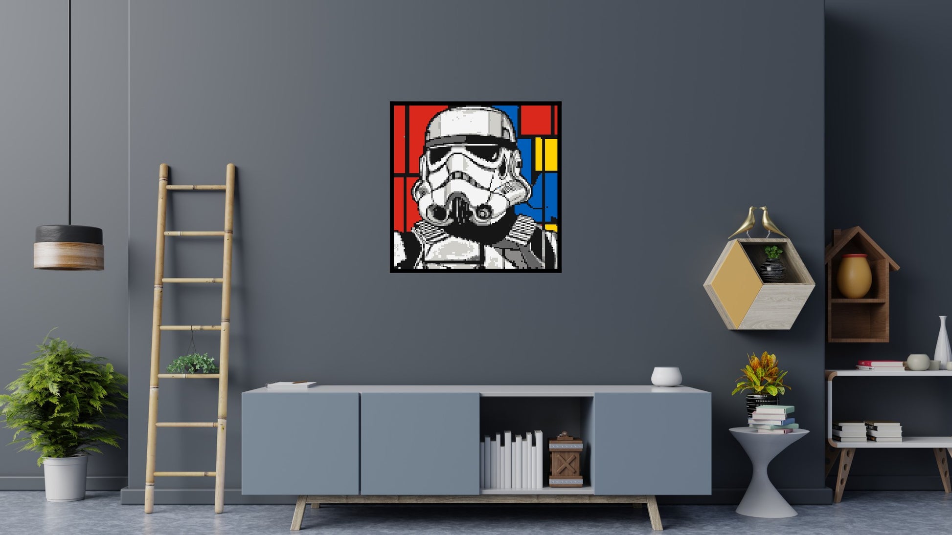 Stormtrooper - Brick Art Mosaic Kit 5x5 scene with frame