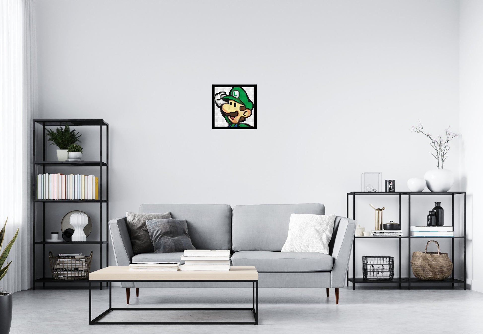 Luigi - Brick Art Mosaic Kit 2x2 scene with frame