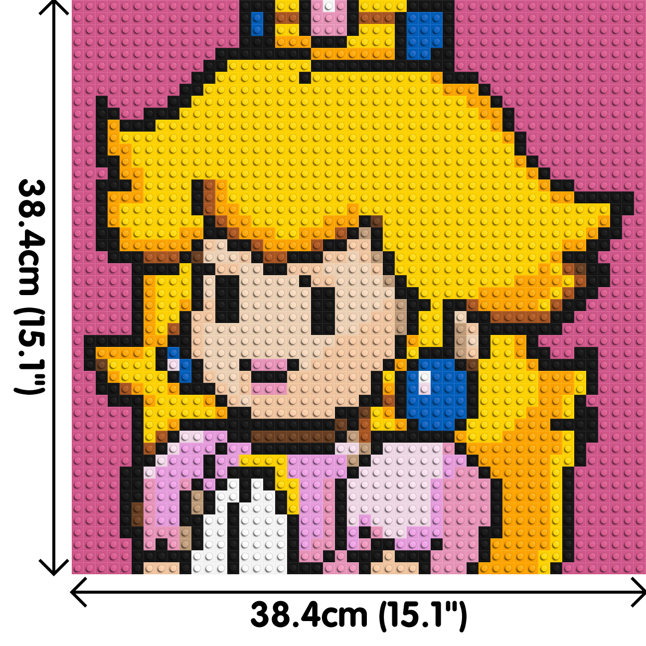 Princess Peach - Brick Art Mosaic Kit 2x2 dimensions