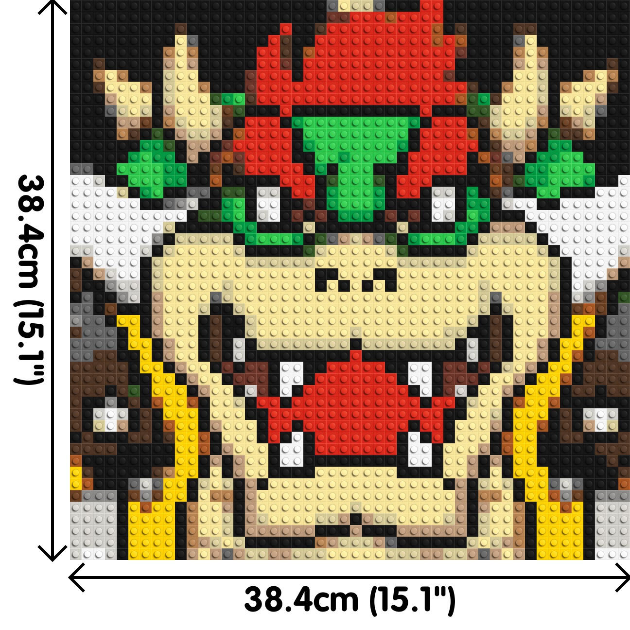 Bowser - Brick Art Mosaic Kit 2x2 dimensions