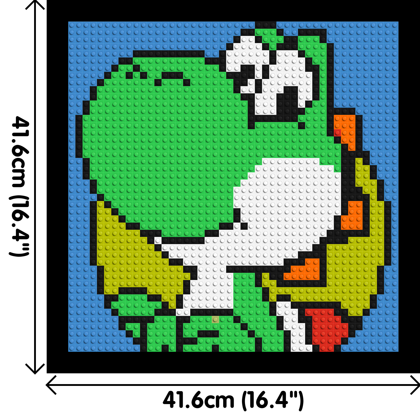 Yoshi - Brick Art Mosaic Kit 2x2 dimensions with frame