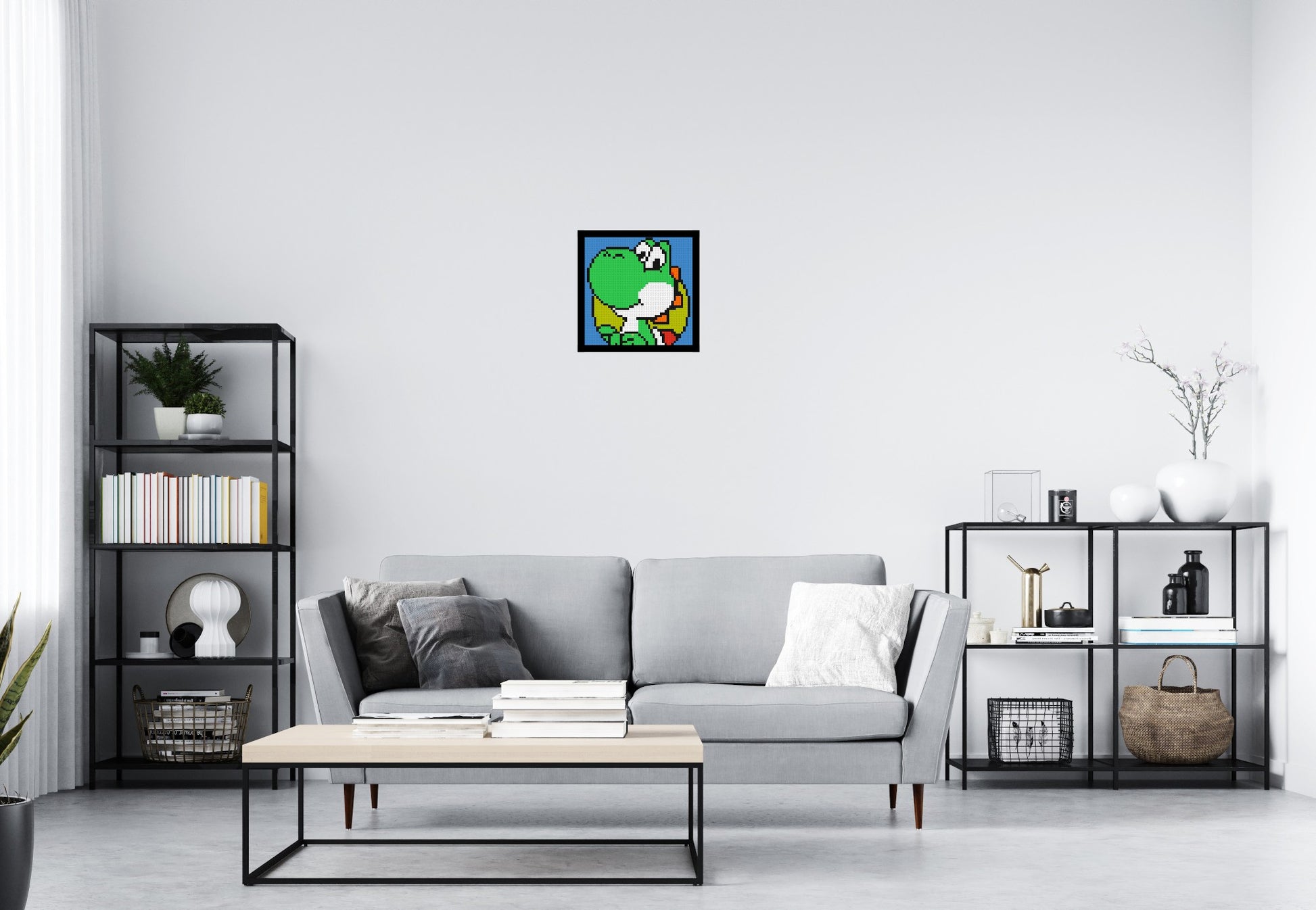 Yoshi - Brick Art Mosaic Kit 2x2 scene with frame