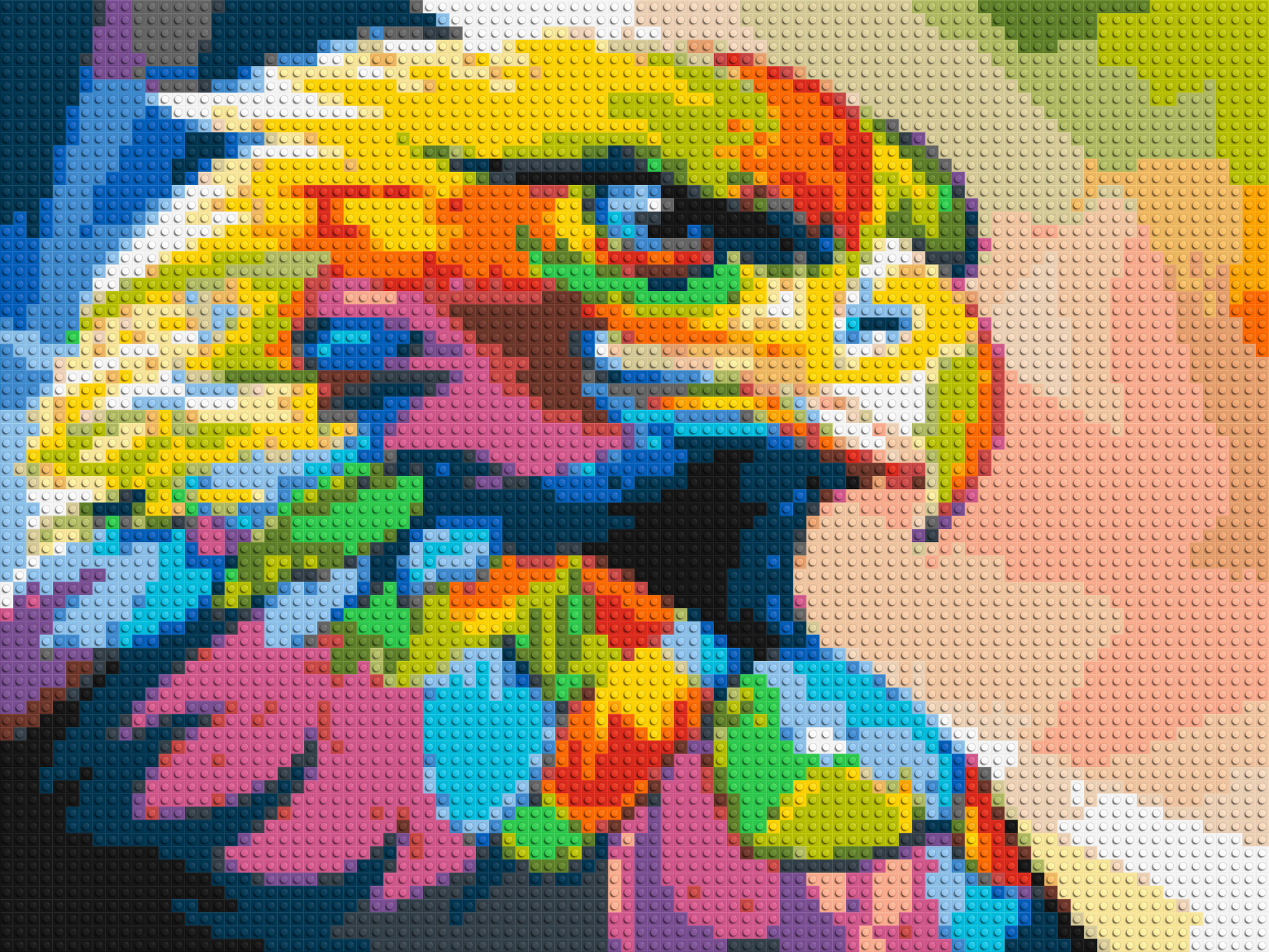 Eagle Colourful Pop Art - Brick Art Mosaic Kit 4x3 large