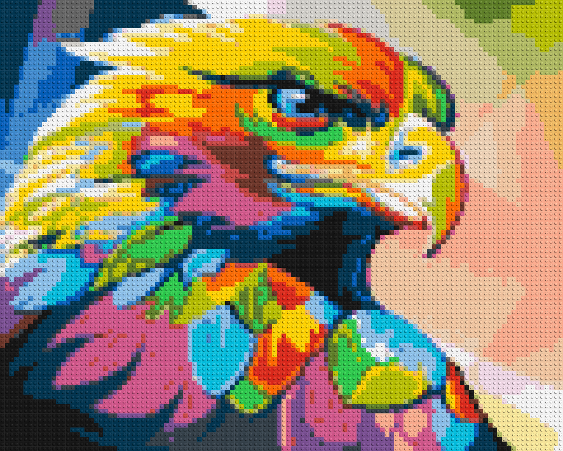 Eagle Colourful Pop Art - Brick Art Mosaic Kit 5x4 large