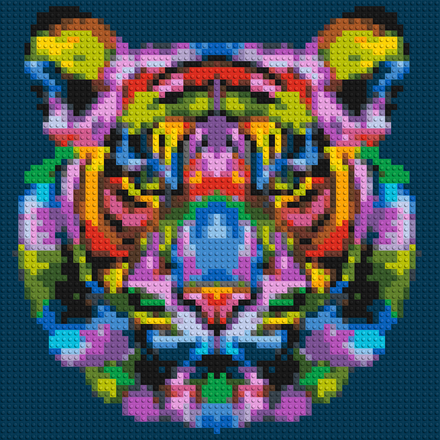 Tiger Colourful Pop Art - Brick Art Mosaic Kit 3x3 large