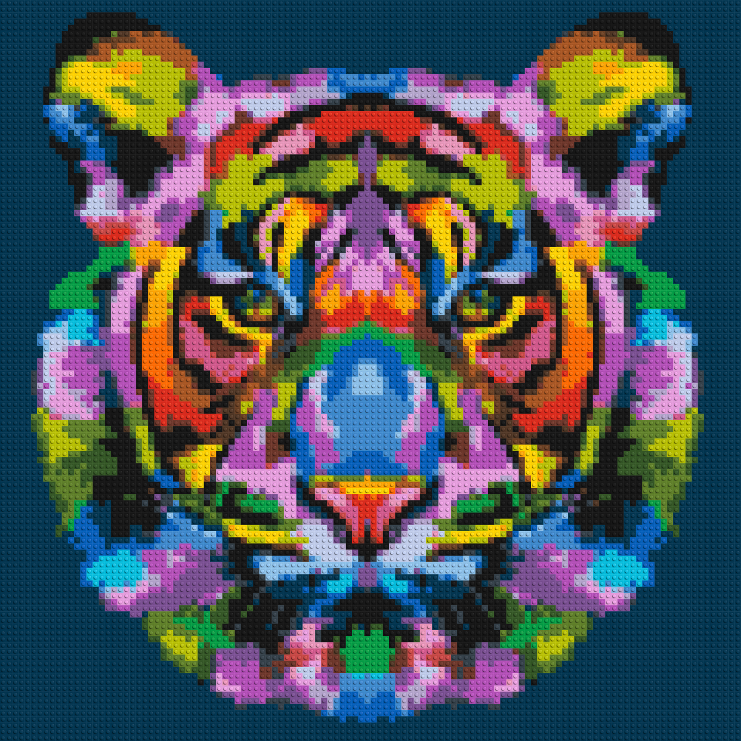 Tiger Colourful Pop Art - Brick Art Mosaic Kit 5x5 large