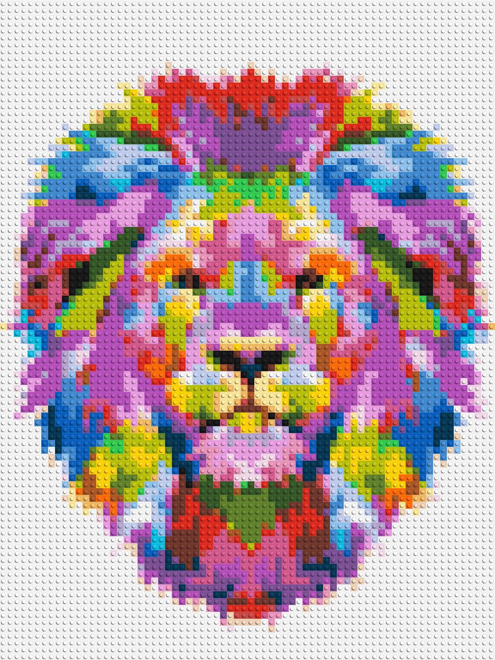 Regal Lion Colourful Pop Art - Brick Art Mosaic Kit 3x4 large