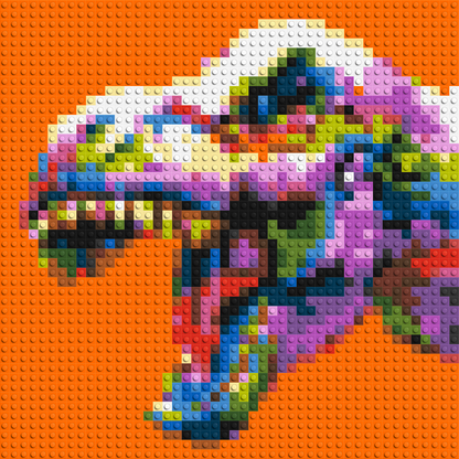 Dinosaur Colourful Pop Art  - Brick Art Mosaic Kit 2x2 large