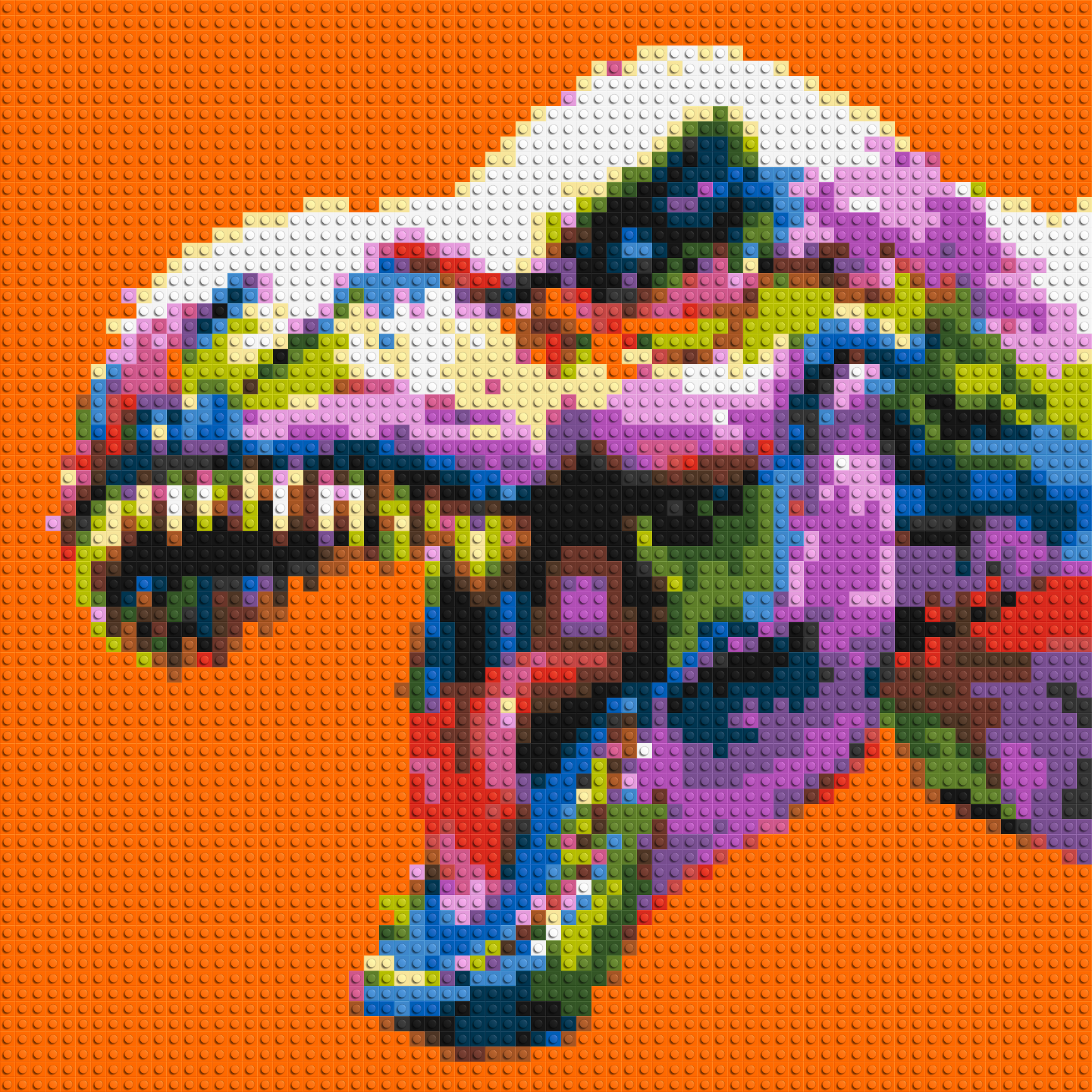 Dinosaur Colourful Pop Art  - Brick Art Mosaic Kit 3x3 large