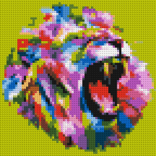 Roaring Lion Colourful Pop Art - Brick Art Mosaic Kit 3x3 large