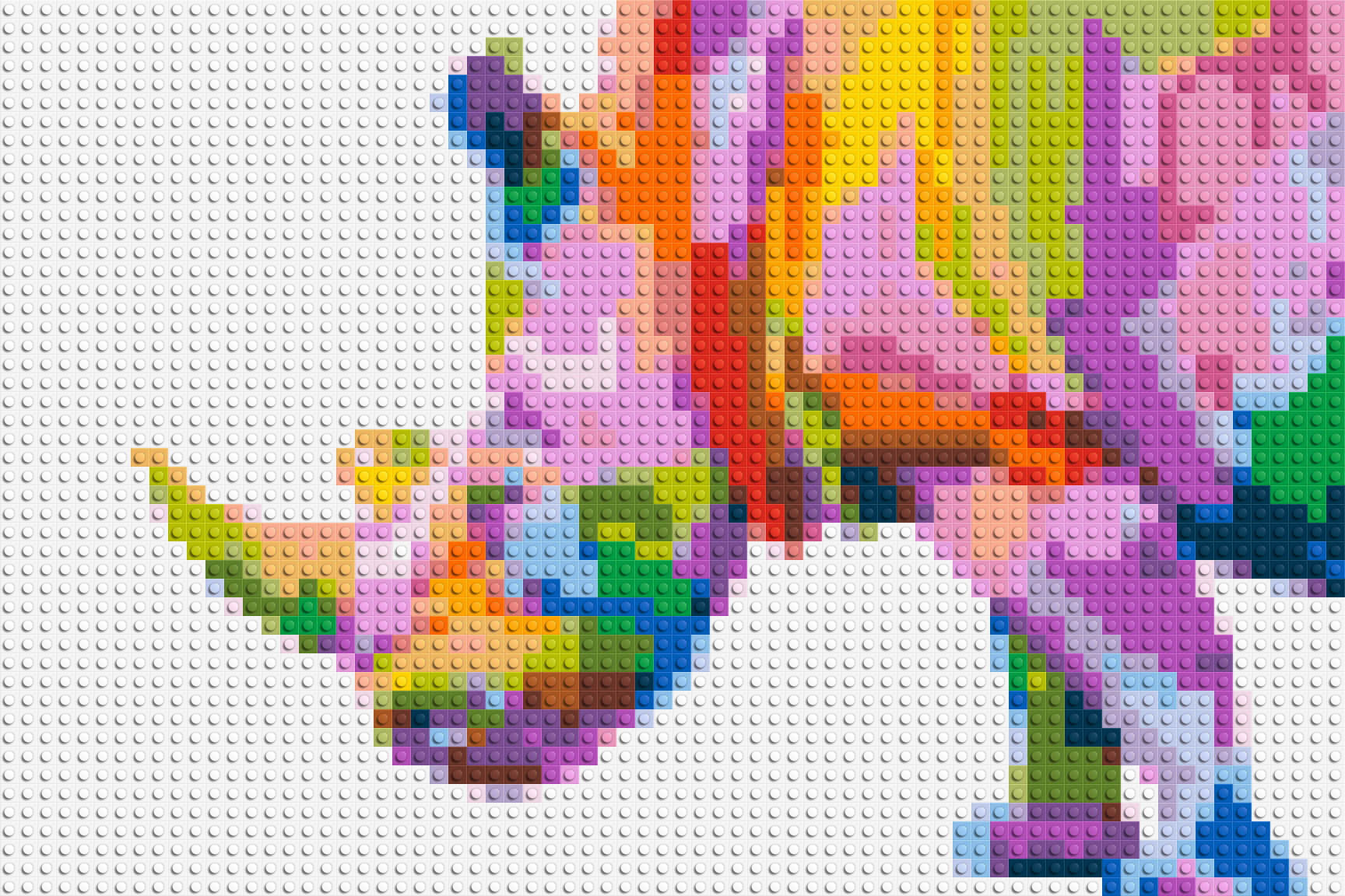 Rhinoceros Colourful Pop Art  - Brick Art Mosaic Kit 3x2 large