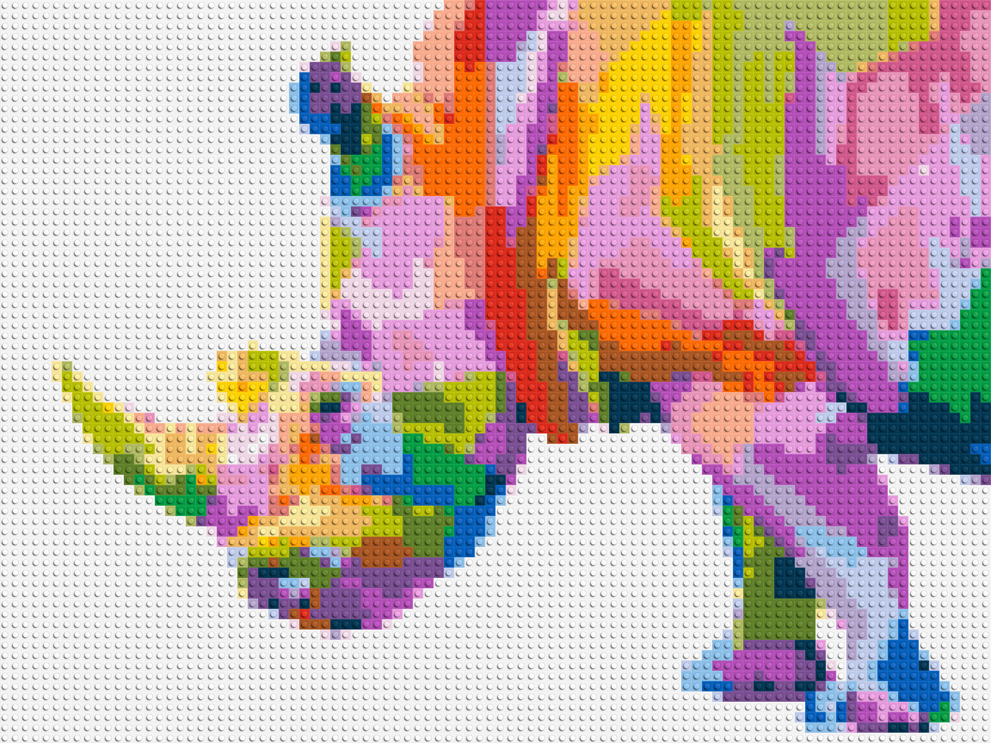 Rhinoceros Colourful Pop Art  - Brick Art Mosaic Kit 4x3 large