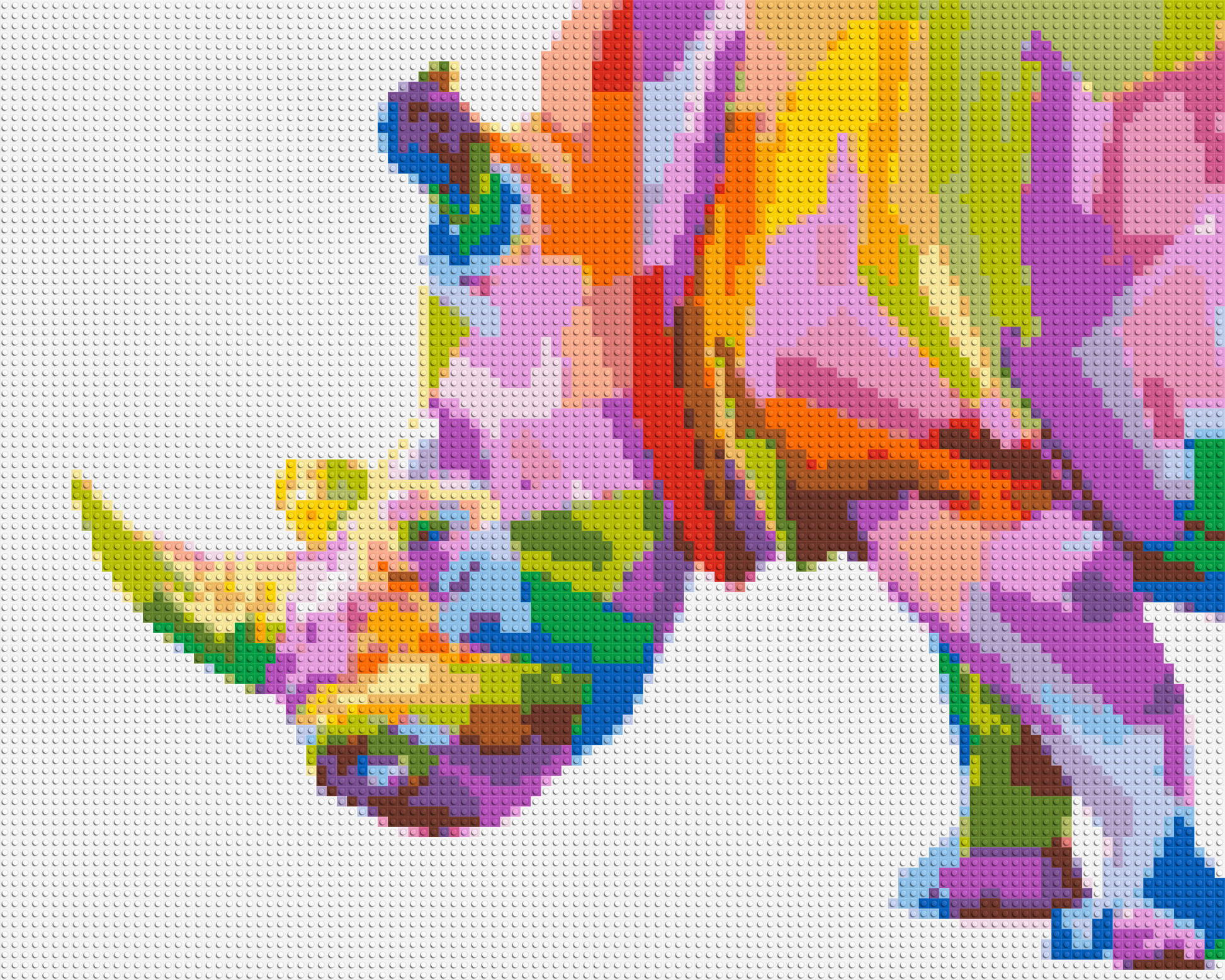 Rhinoceros Colourful Pop Art  - Brick Art Mosaic Kit 5x4 large