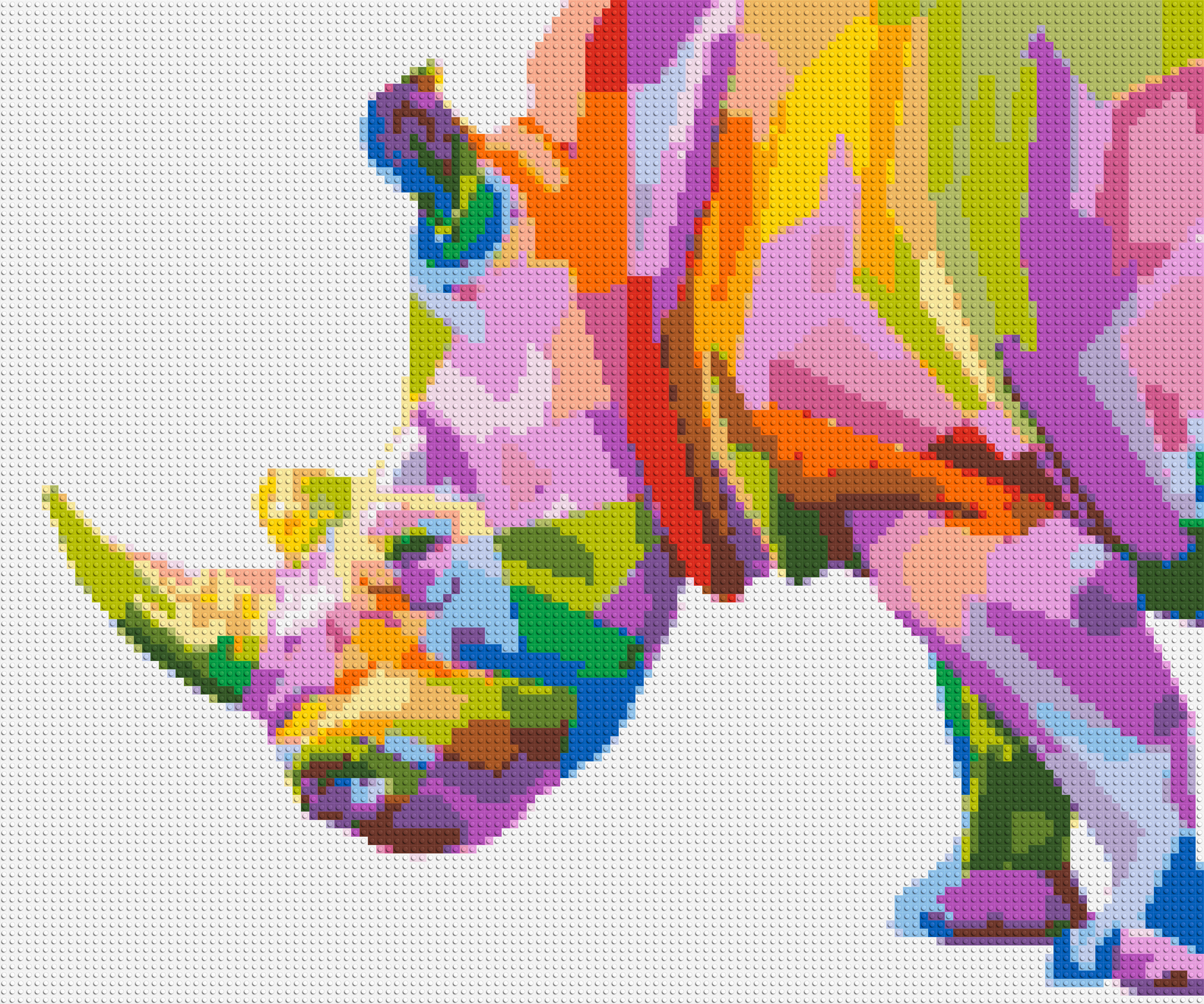 Rhinoceros Colourful Pop Art  - Brick Art Mosaic Kit 6x5 large