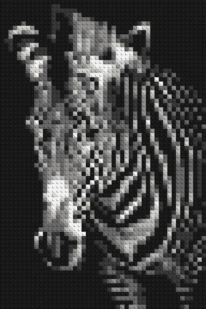 Black & White Zebra - Brick Art Mosaic Kit 2x3 large