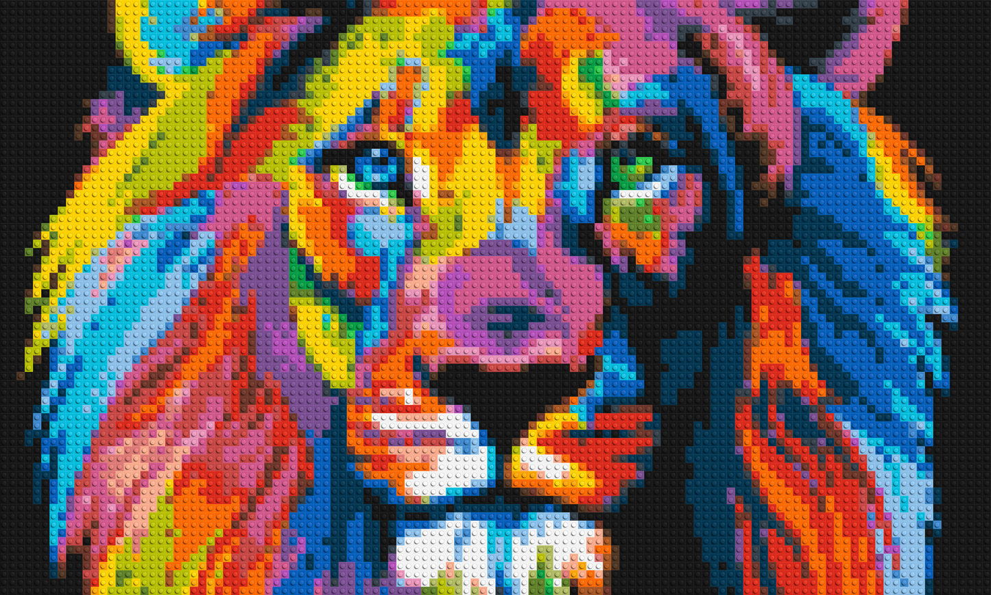 Lion Colourful Pop Art - Brick Art Mosaic Kit 5x3 large