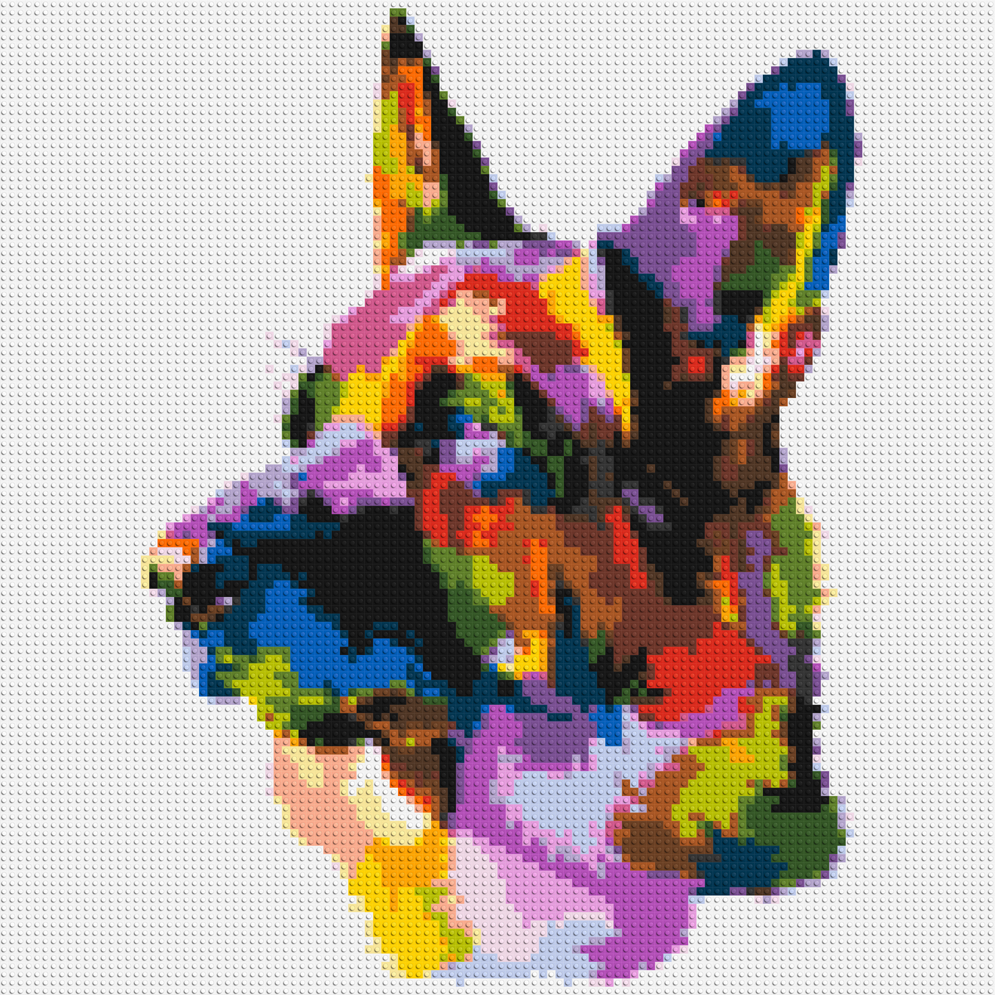 German Shepherd Colourful Pop Art - Brick Art Mosaic Kit 5x5 large