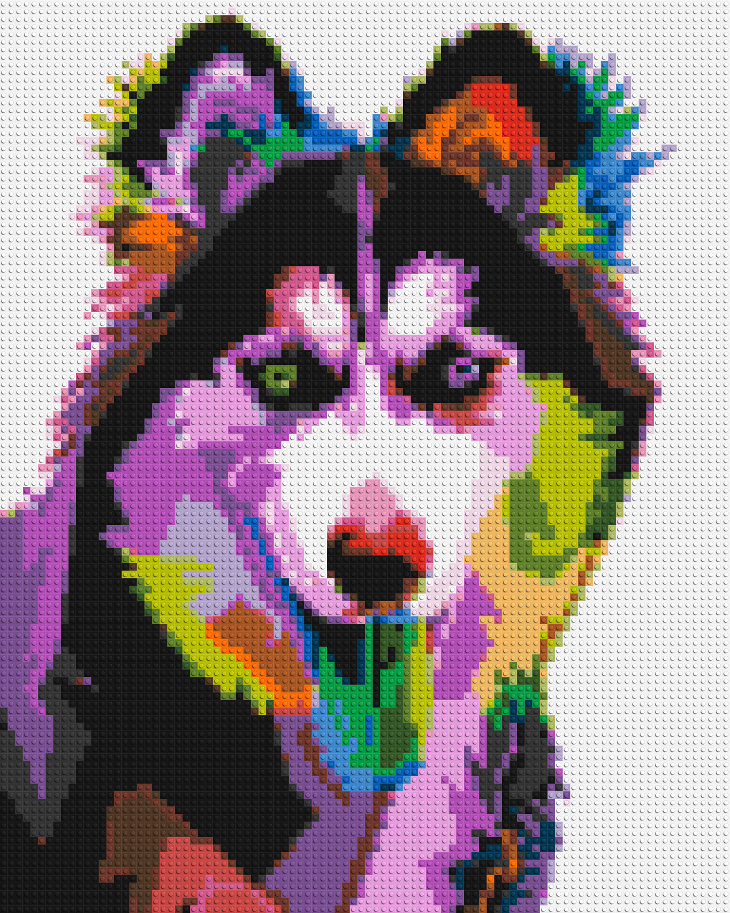 Husky Colourful Pop Art - Brick Art Mosaic Kit 4x5 large