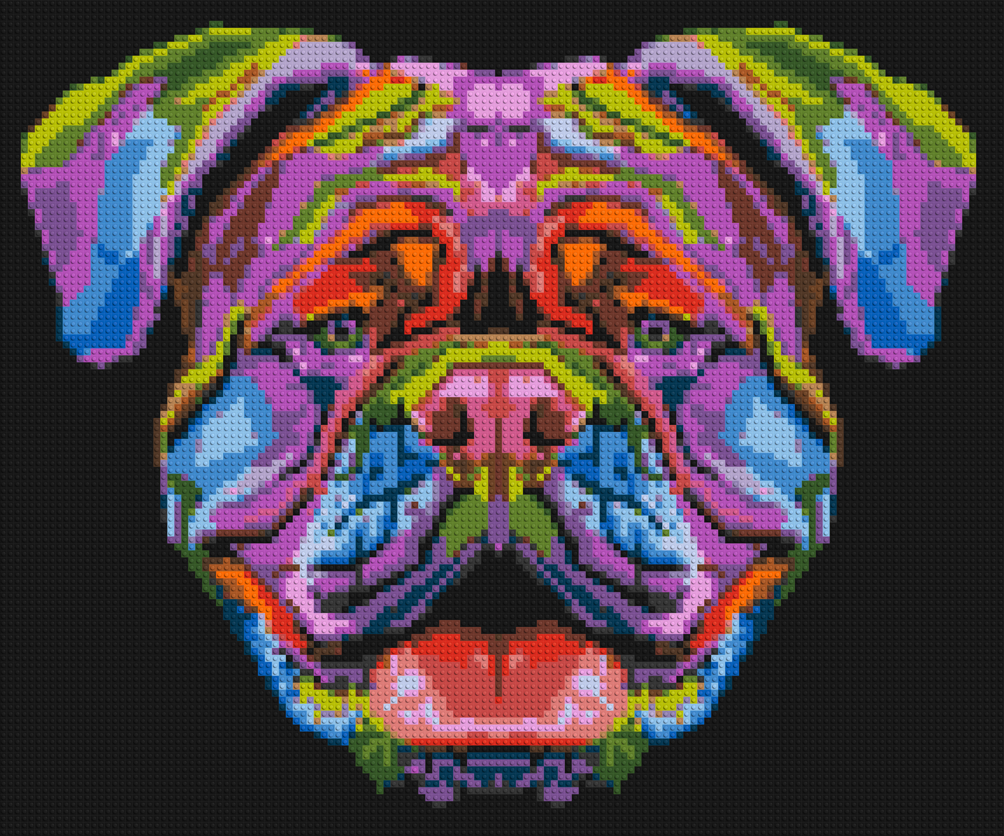 British Bulldog Colourful Pop Art - Brick Art Mosaic Kit 6x5 large