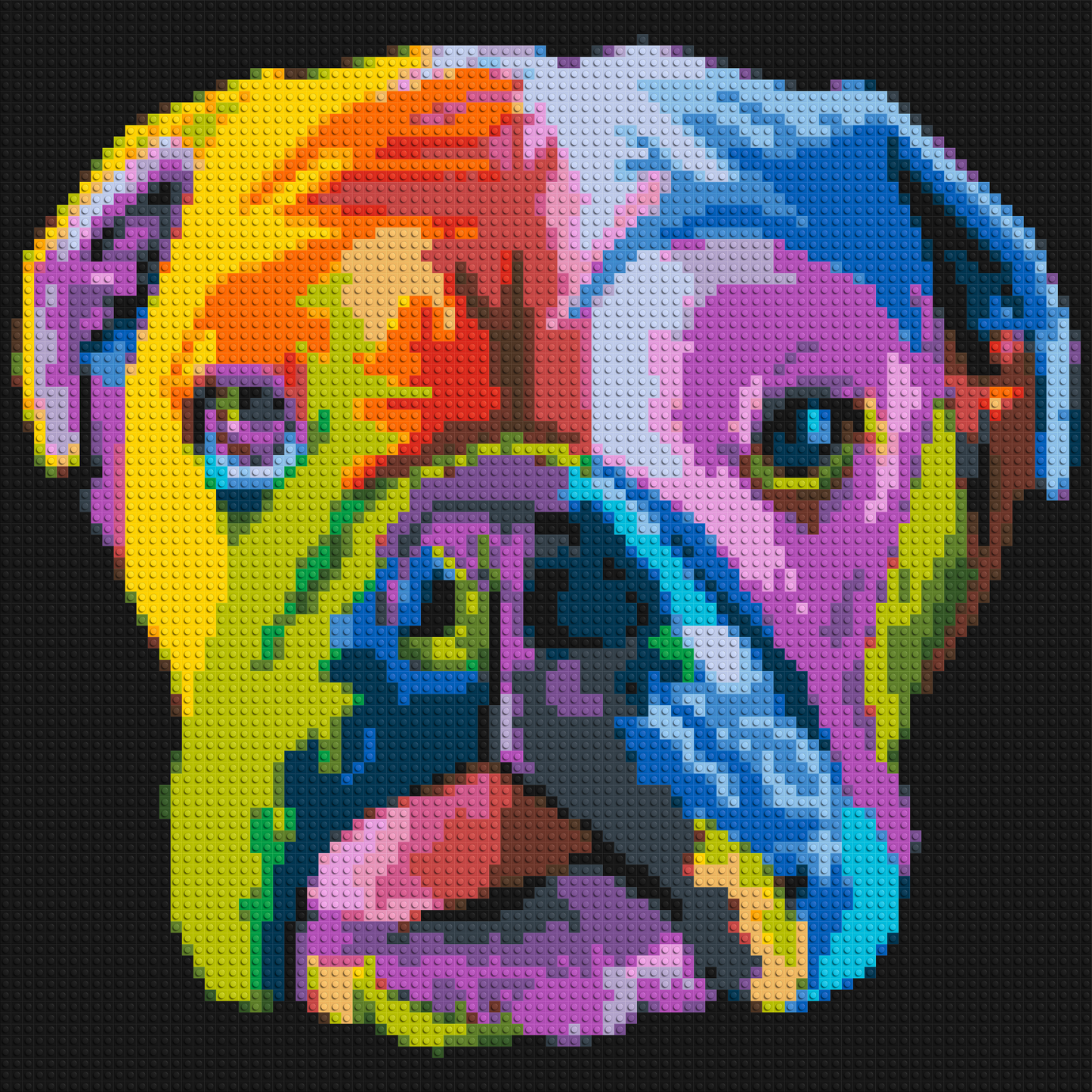 English Bulldog Colourful Pop Art - Brick Art Mosaic Kit 4x4 large