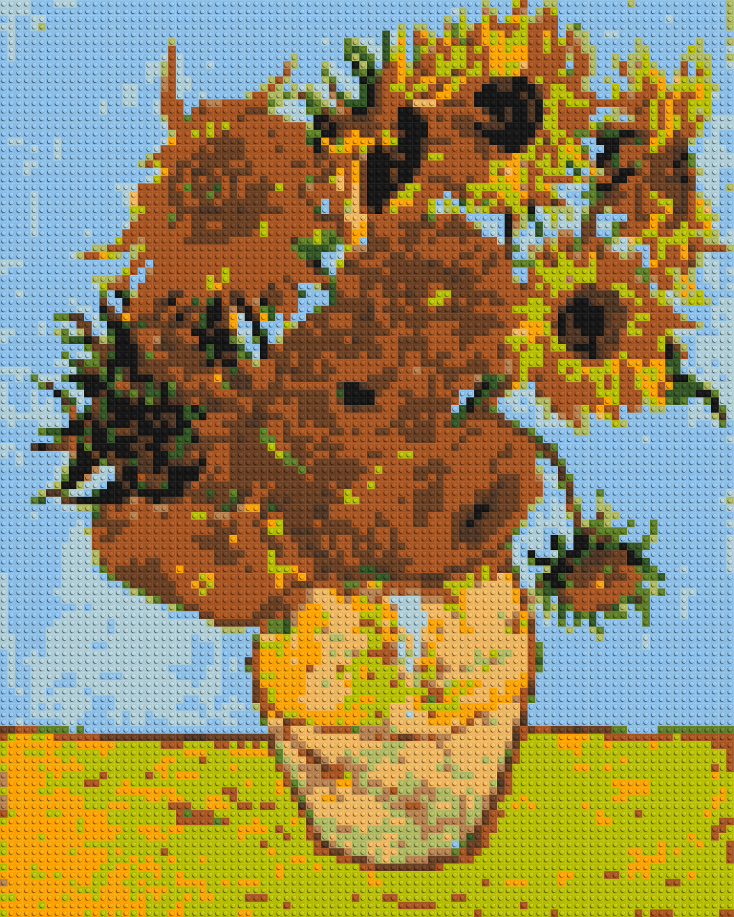 Sunflowers by Vincent Van Gogh - Brick Art Mosaic Kit 4x5 large