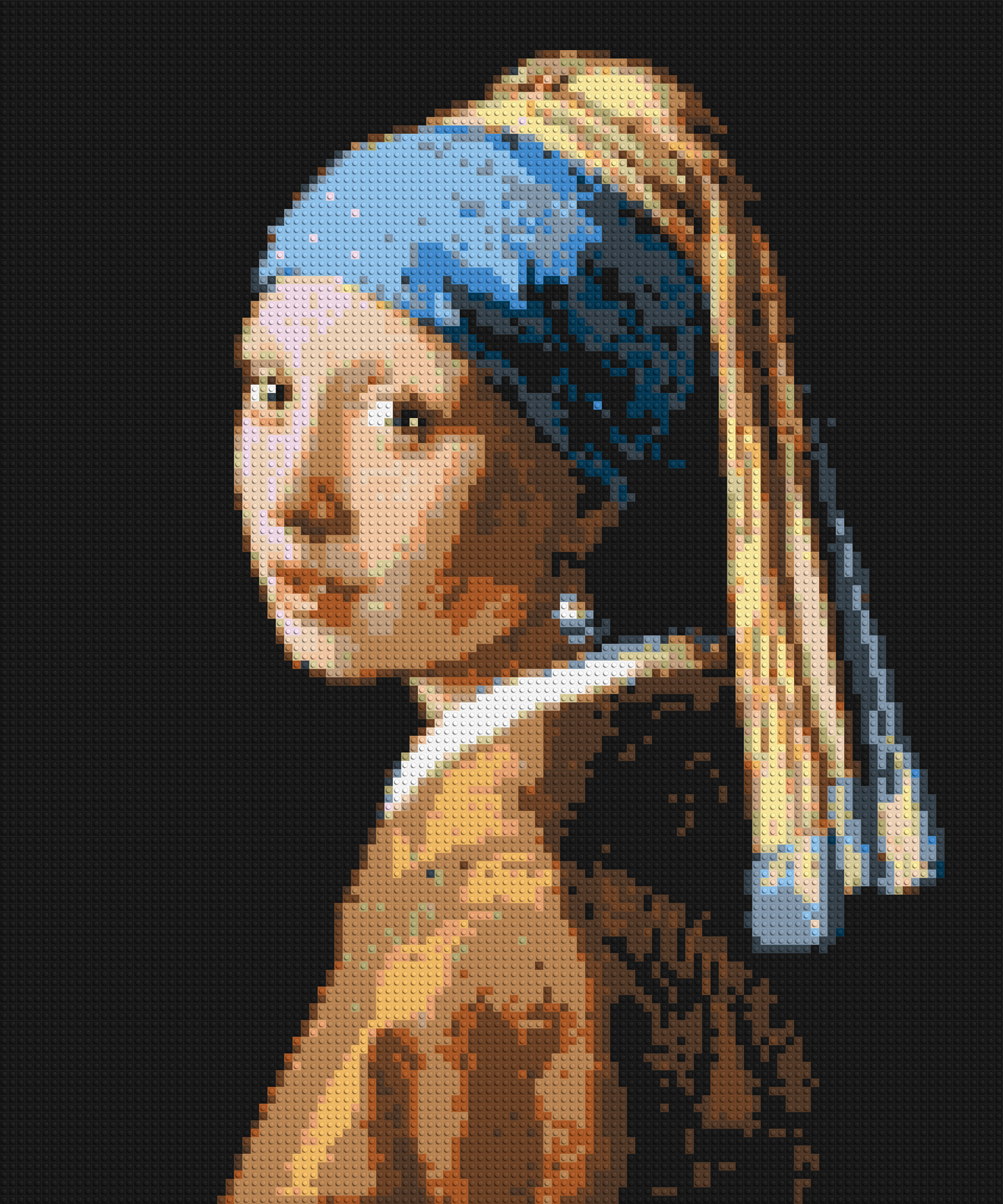 Girl with a Pearl Earring by Johannes Vermeer - Brick Art Mosaic Kit 5x6 large