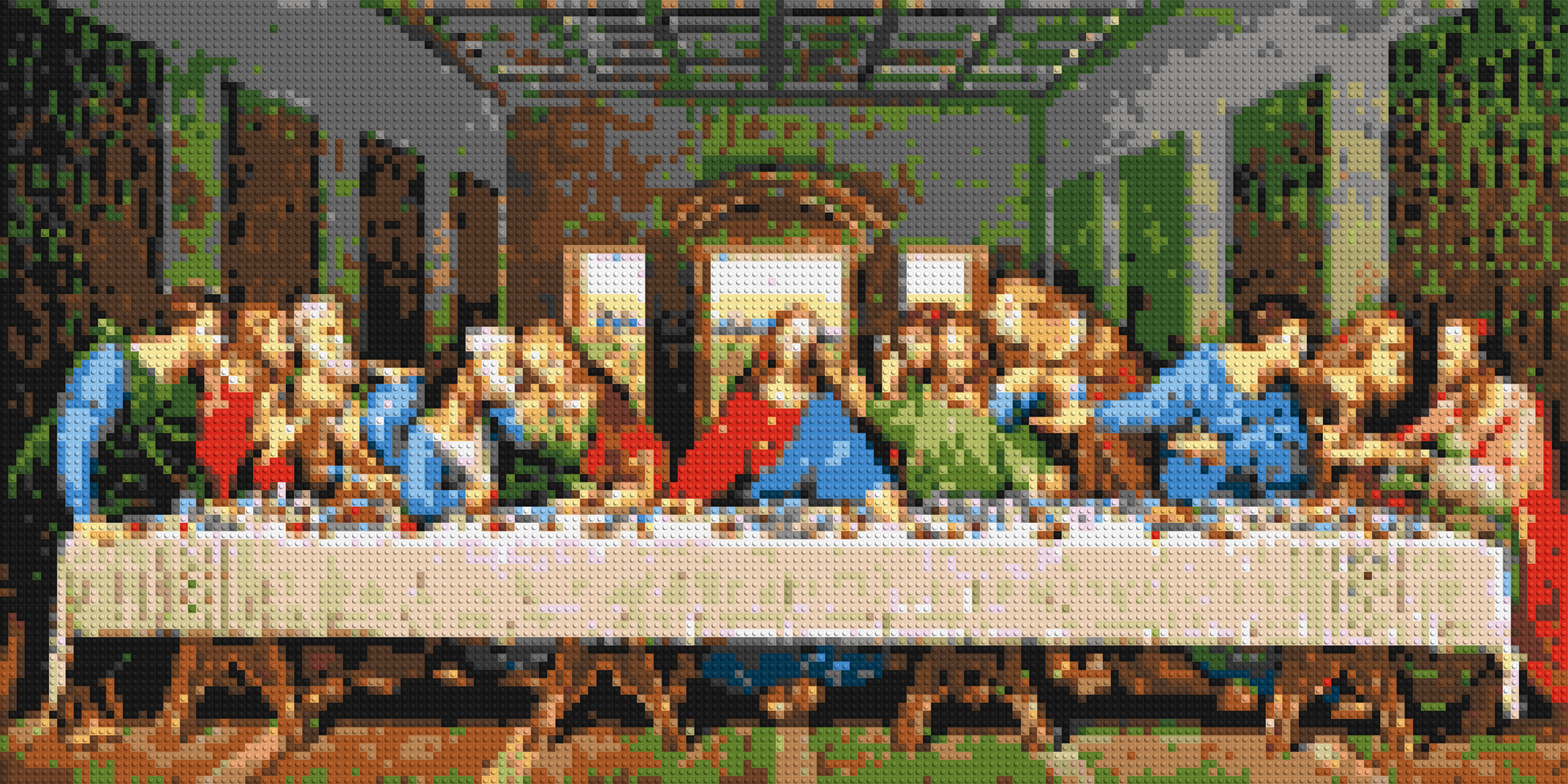 The Last Supper by Leonardo Da Vinci - Brick Art Mosaic Kit 8x4 large