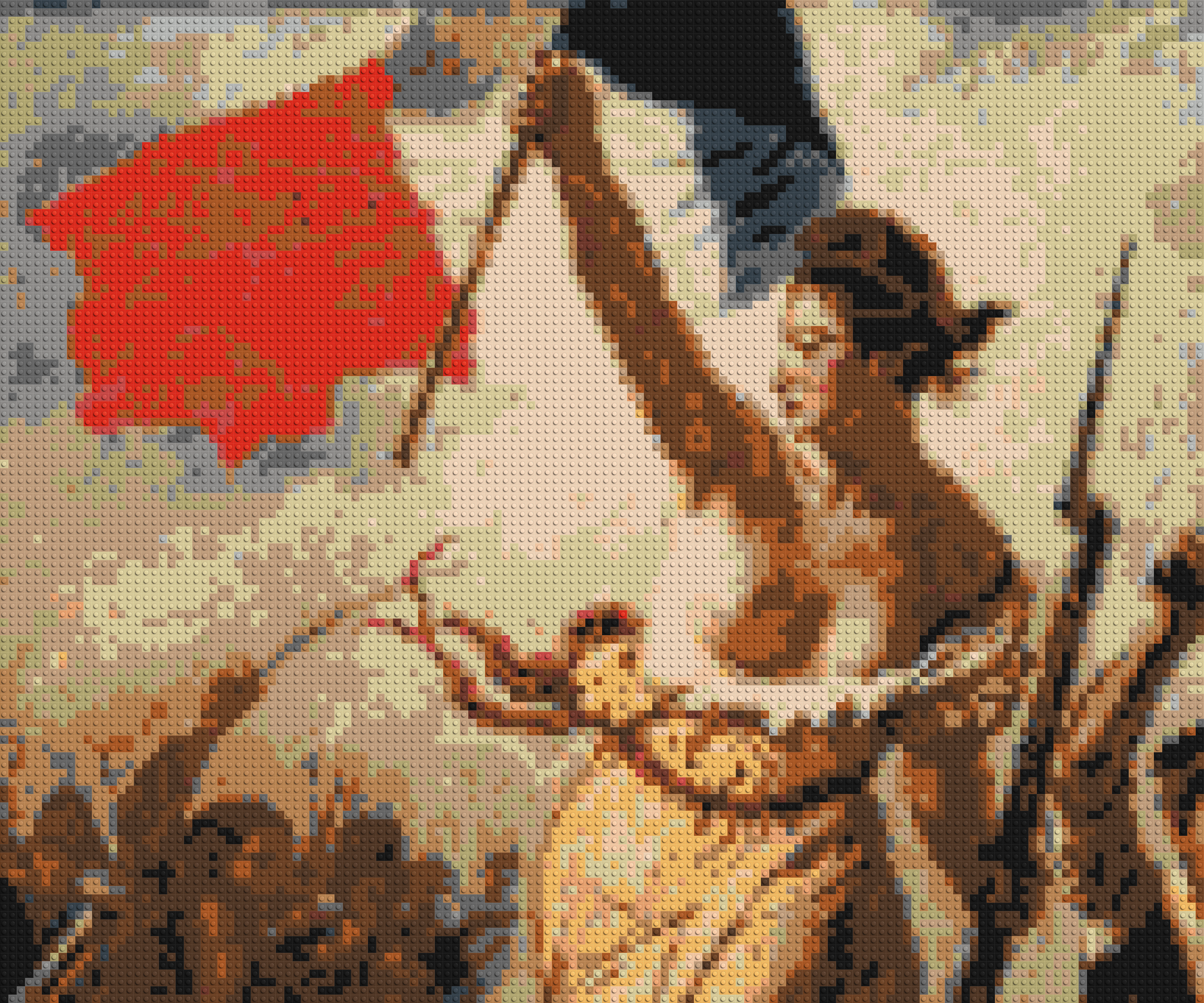 Detail of Liberty Leading The People by Eugène Delacroix  - Brick Art Mosaic Kit 6x5 large