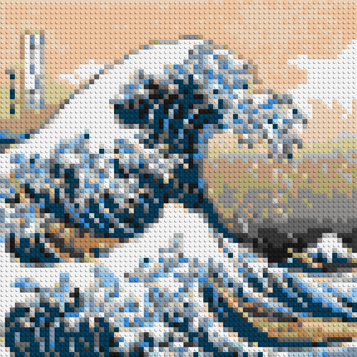 The Great Wave Off Kanagawa by Katsushika Hokusai  - Brick Art Mosaic Kit 3x3 large