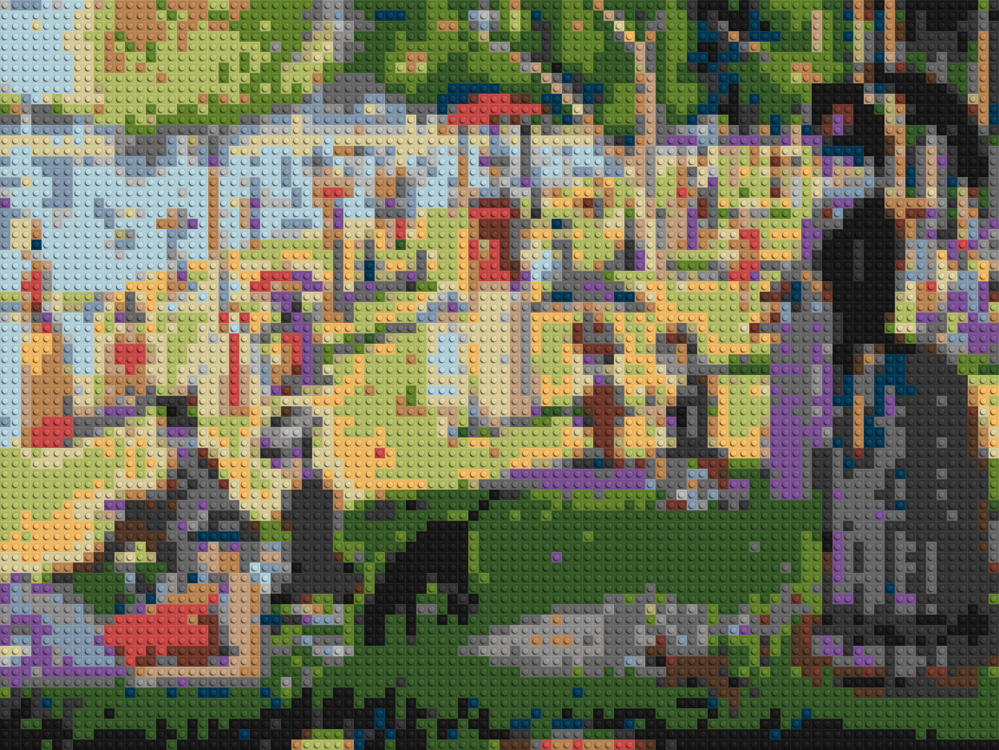 A Sunday Afternoon on the Island of La Grande Jatte By Georges Seurat - Brick Art Mosaic Kit 4x3 large