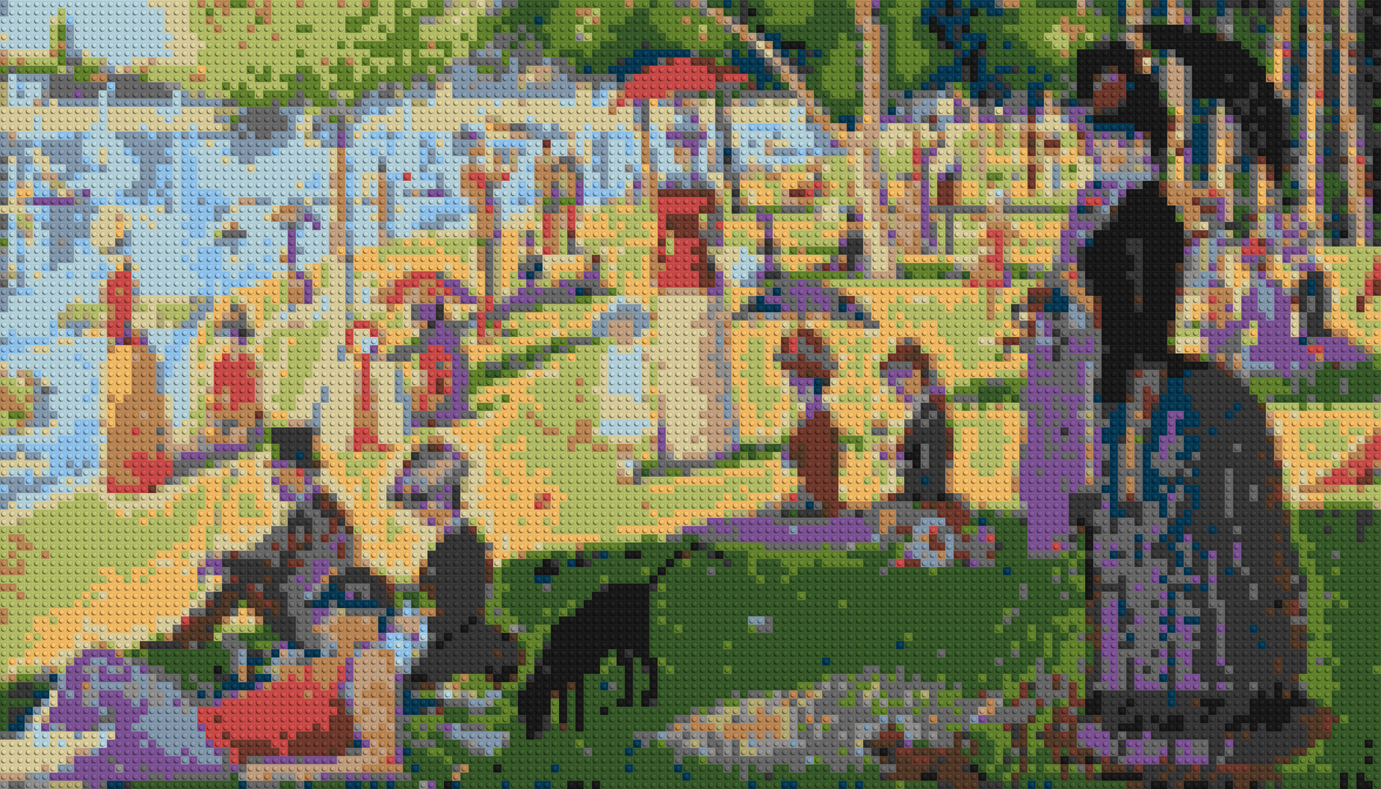 A Sunday Afternoon on the Island of La Grande Jatte By Georges Seurat - Brick Art Mosaic Kit 7x4 large