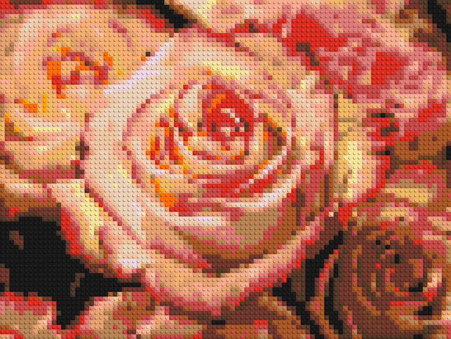 Pink Roses - Brick Art Mosaic Kit 4x3 large