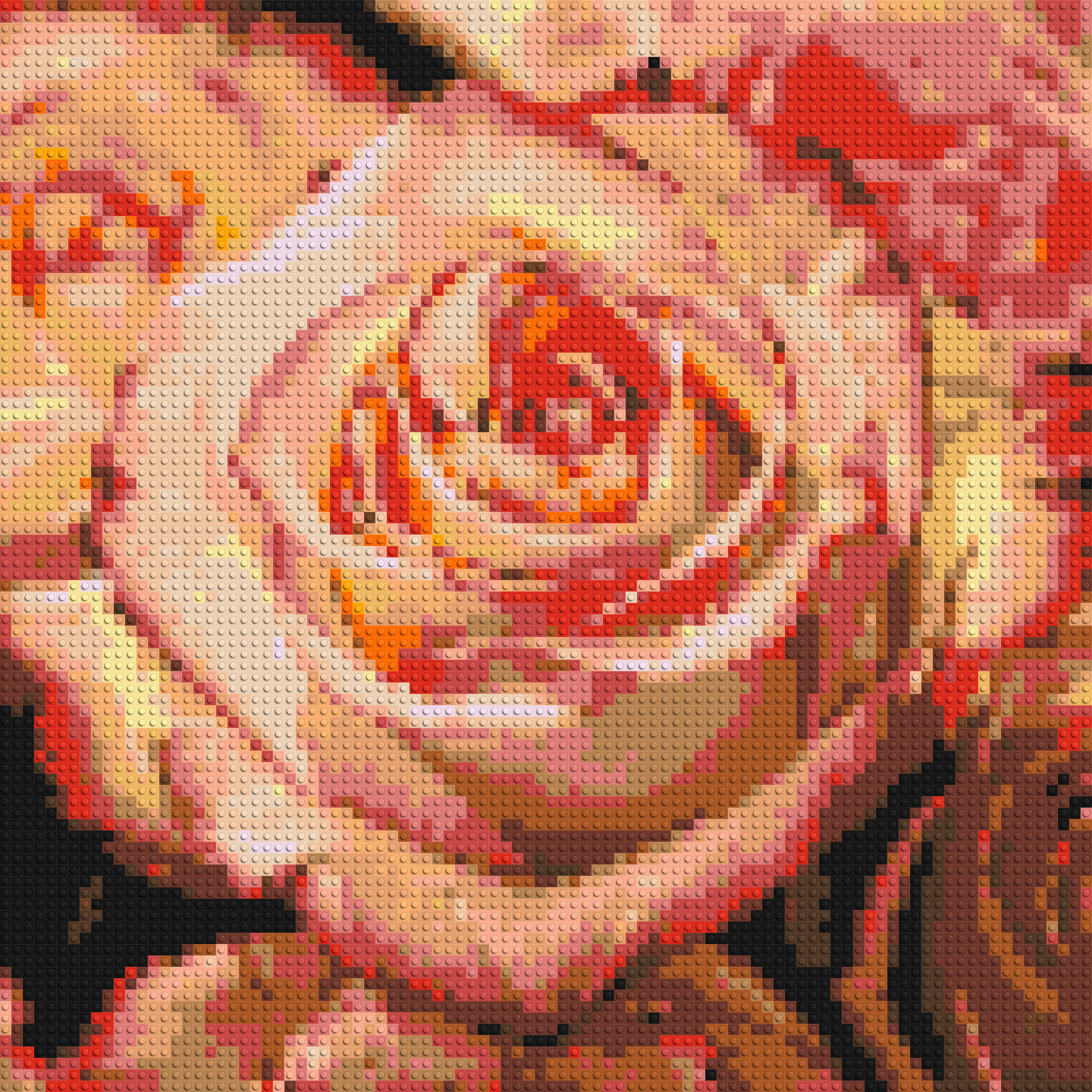 Pink Roses - Brick Art Mosaic Kit 4x4 large