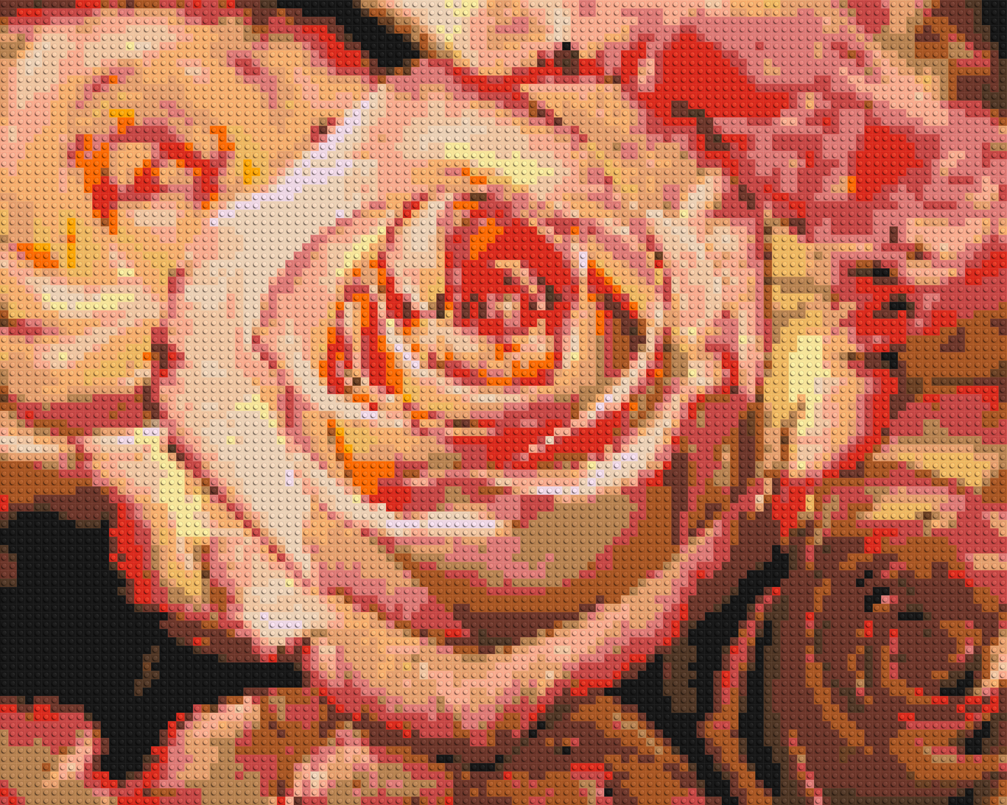 Pink Roses - Brick Art Mosaic Kit 5x4 large